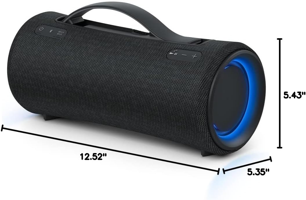 Sony SRS-XG300 X-Series Wireless Portable-Bluetooth Party-Speaker IP67 Waterproof and Dustproof with 25 Hour-Battery and Retractable Handle, Black- New · v4