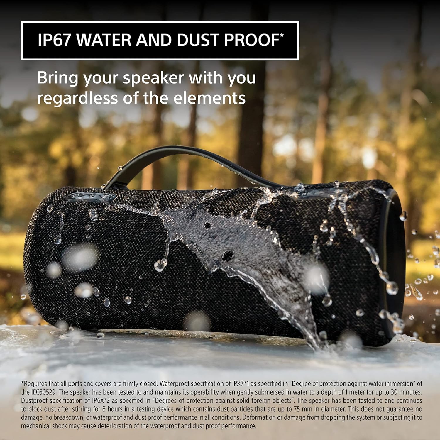 Sony SRS-XG300 X-Series Wireless Portable-Bluetooth Party-Speaker IP67 Waterproof and Dustproof with 25 Hour-Battery and Retractable Handle, Black- New · v4
