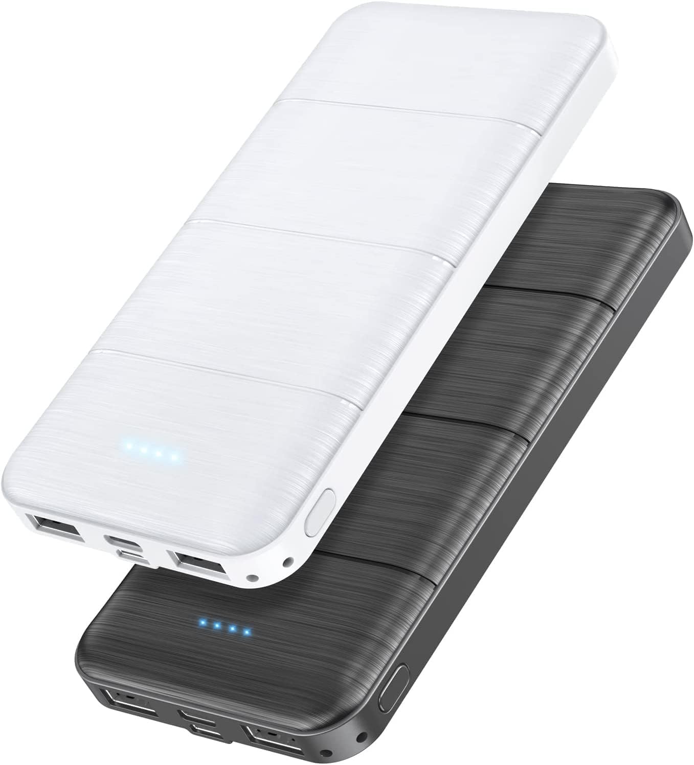 Chargeur portatif et batterie externe - Lot de 2 batteries externes à double sortie USB de 15 000 mAh. Chargeur portable à chargement rapide, 5 V 3,1 A, compatible avec les smartphones et tous les appareils USB.