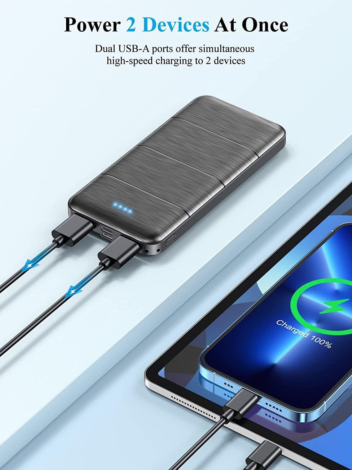 Portable-Charger-Power-Bank - 2 Pack 15000mAh Dual USB Power Bank Output 5V3.1A Fast Charging Portable Charger Compatible with Smartphones and All USB Devices. · v2