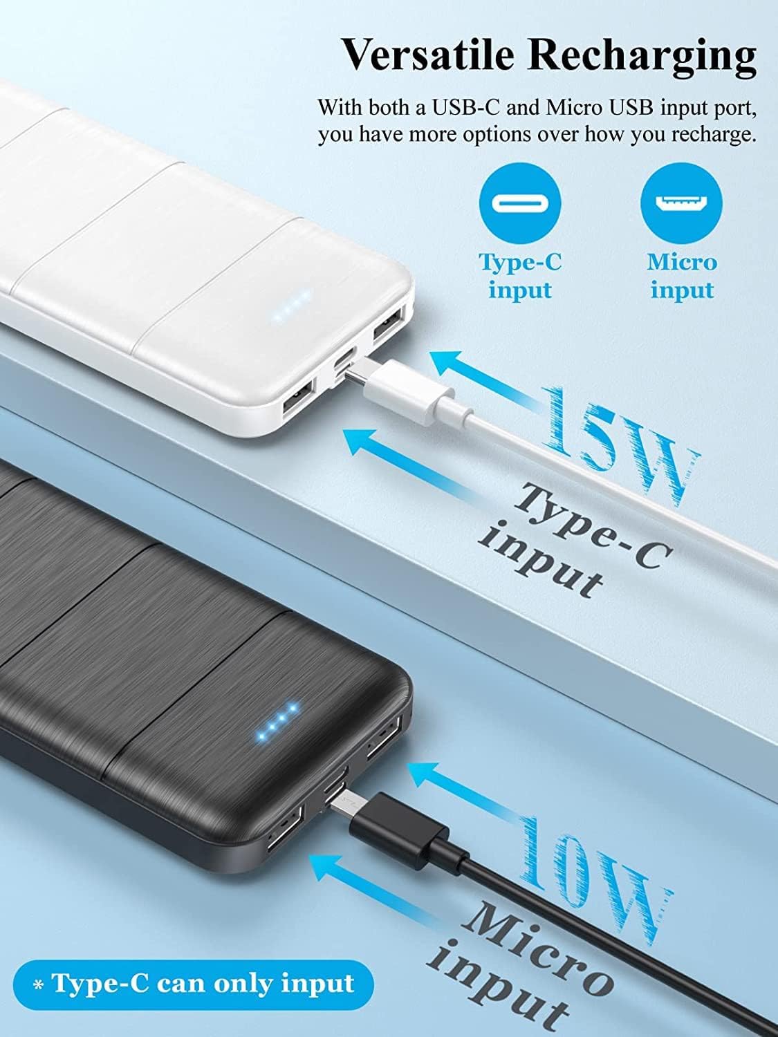 Portable-Charger-Power-Bank - 2 Pack 15000mAh Dual USB Power Bank Output 5V3.1A Fast Charging Portable Charger Compatible with Smartphones and All USB Devices. · v2