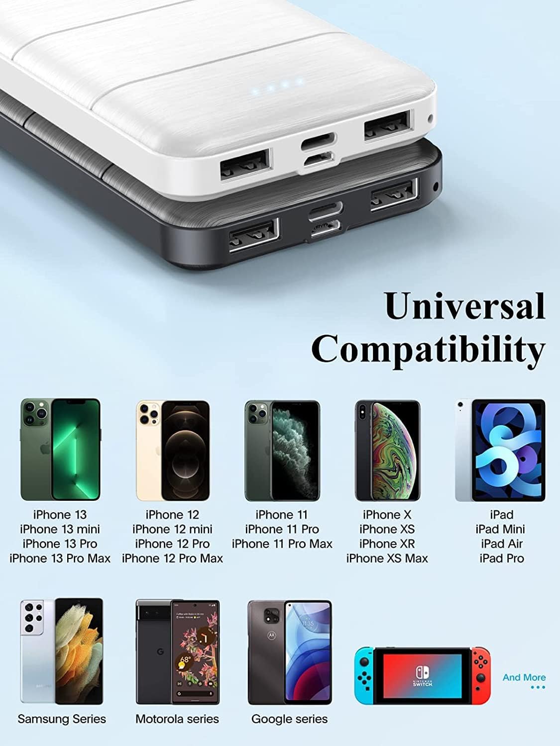Portable-Charger-Power-Bank - 2 Pack 15000mAh Dual USB Power Bank Output 5V3.1A Fast Charging Portable Charger Compatible with Smartphones and All USB Devices. · v2