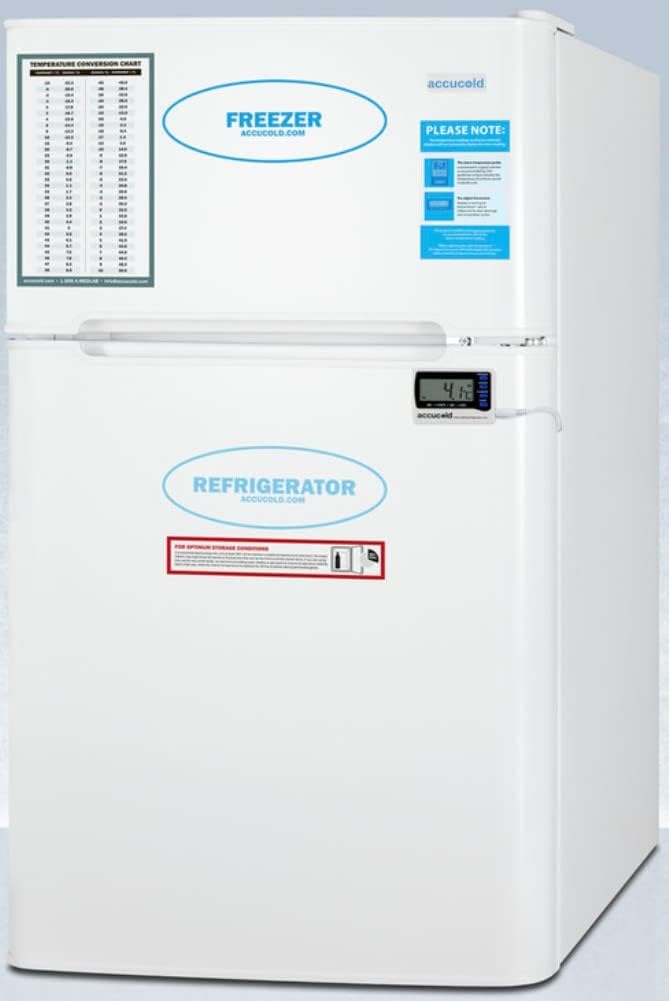 Summit Appliance AGP34RF Allzweck-Kühlschrank mit Gefrierfach auf der Theke, 2-türig, digitaler Kühlschranksteuerung, internem Ventilator, verstellbaren Drahtablagen, Türablage und Alarm/Thermometer