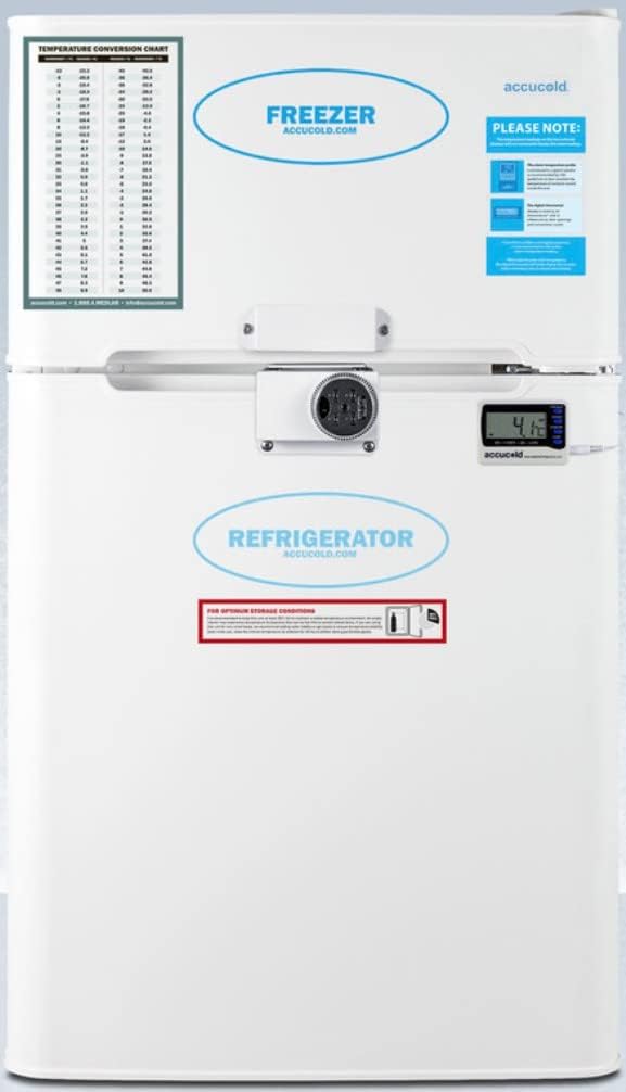 Summit Appliance AGP34RFLCALADA Genel Amaçlı ADA Yükseklik 2 Kapılı Buzdolabı-Dondurucu, Dijital Buzdolabı Kontrollü, Dahili Fan, Şifreli Kilit ve NIST Kalibre Edilmiş Alarm/Termometre