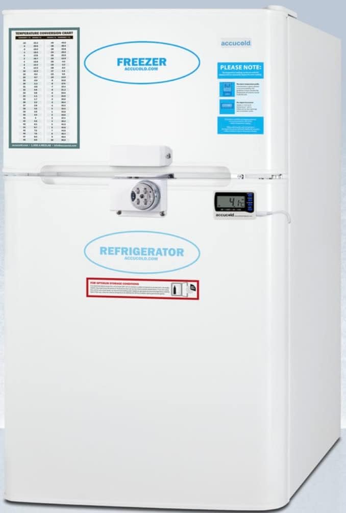 Summit Appliance AGP34RFLCALADA Genel Amaçlı ADA Yükseklik 2 Kapılı Buzdolabı-Dondurucu, Dijital Buzdolabı Kontrollü, Dahili Fan, Şifreli Kilit ve NIST Kalibre Edilmiş Alarm/Termometre