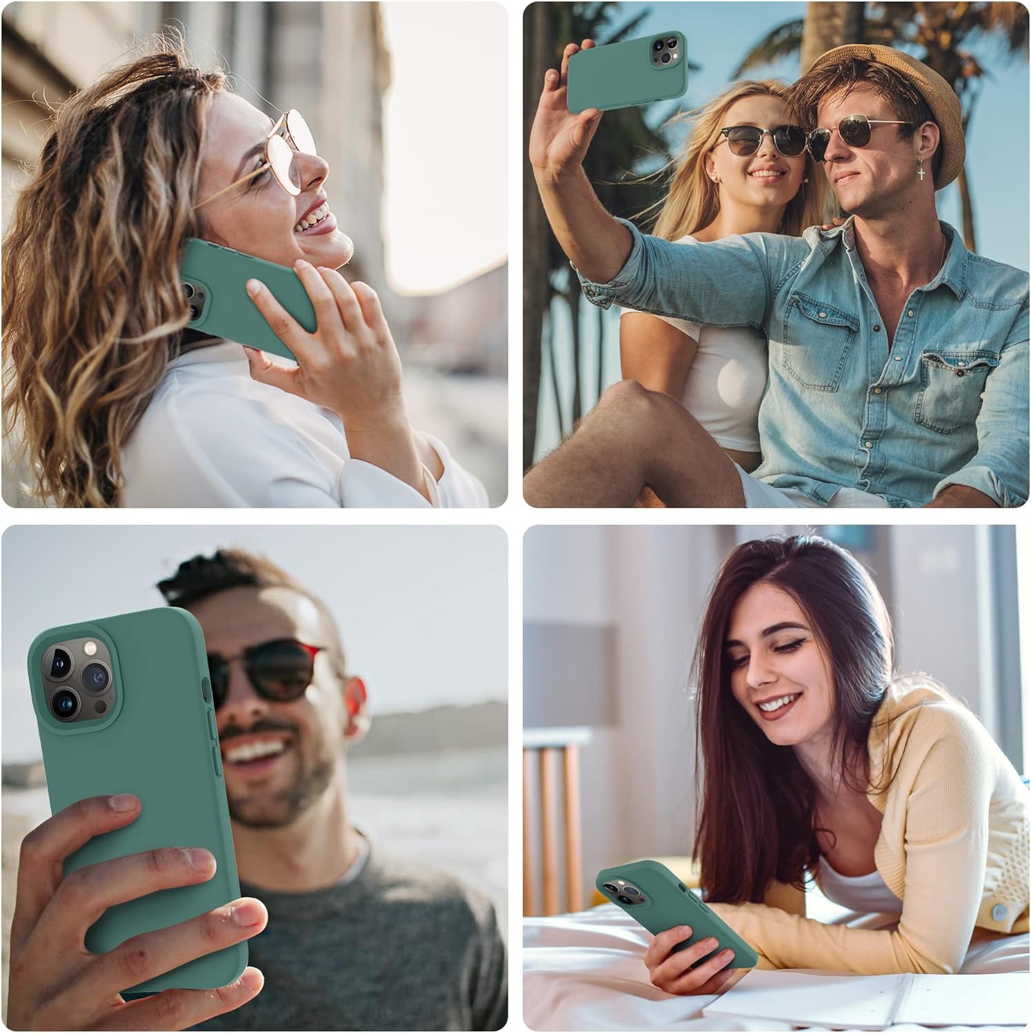 OTOFLY Designed for iPhone 14 Pro Case, Silicone Shockproof Slim Thin Phone Case for iPhone 14 Pro 6.1 inch (Pine Green) · v6