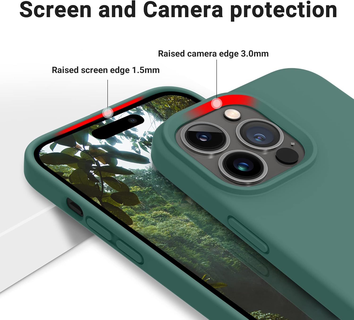 OTOFLY Designed for iPhone 14 Pro Case, Silicone Shockproof Slim Thin Phone Case for iPhone 14 Pro 6.1 inch (Pine Green) · v6