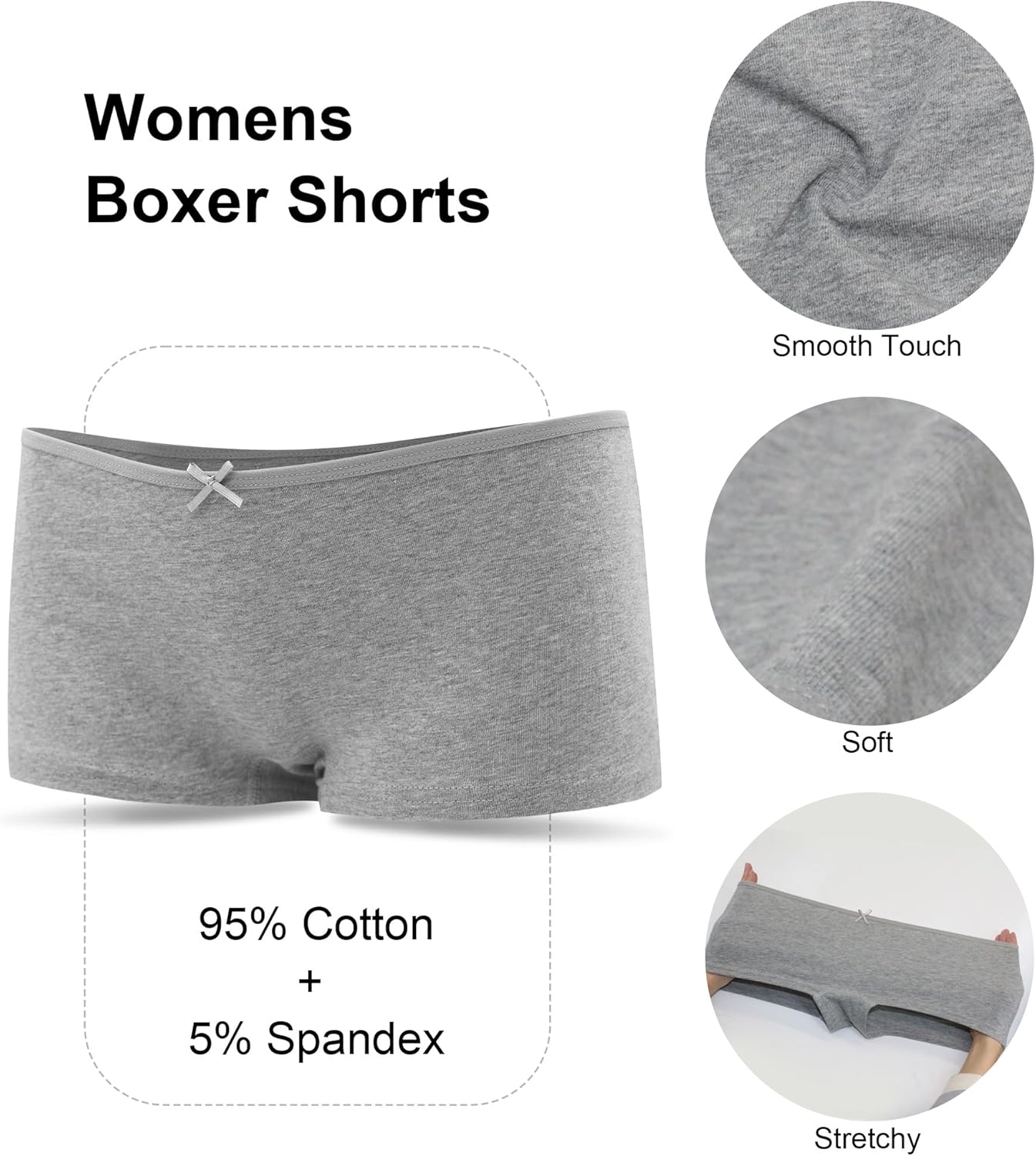 Biancheria intima da donna in cotone boxer da donna comodi pantaloncini da bambino morbidi confezione 3/6 3901