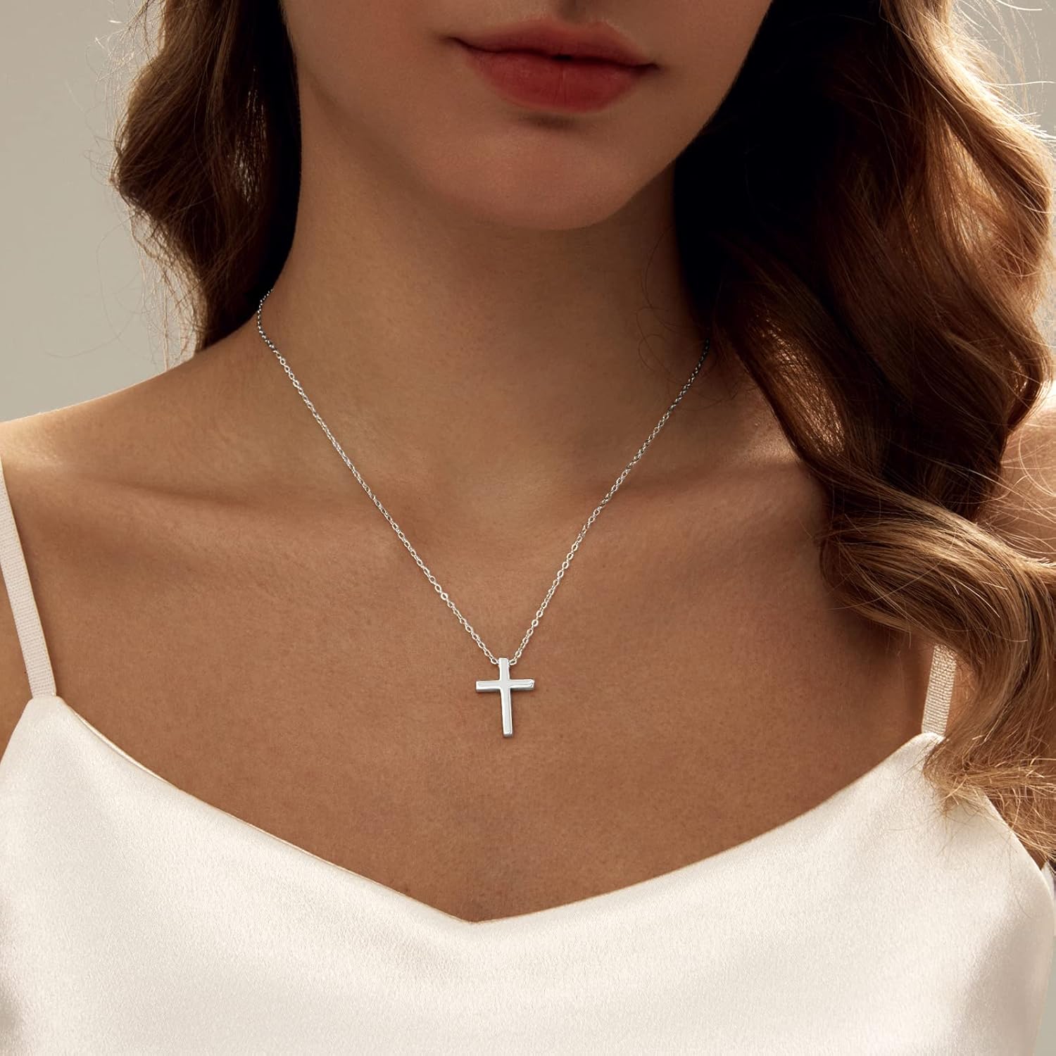 Luxval Cross Necklace for Women Dainty 14K Gold Plated/Sterling Silver Layered Cross Pendant Simple Cute Necklaces for Women Trendy Jewelry Gifts for Women