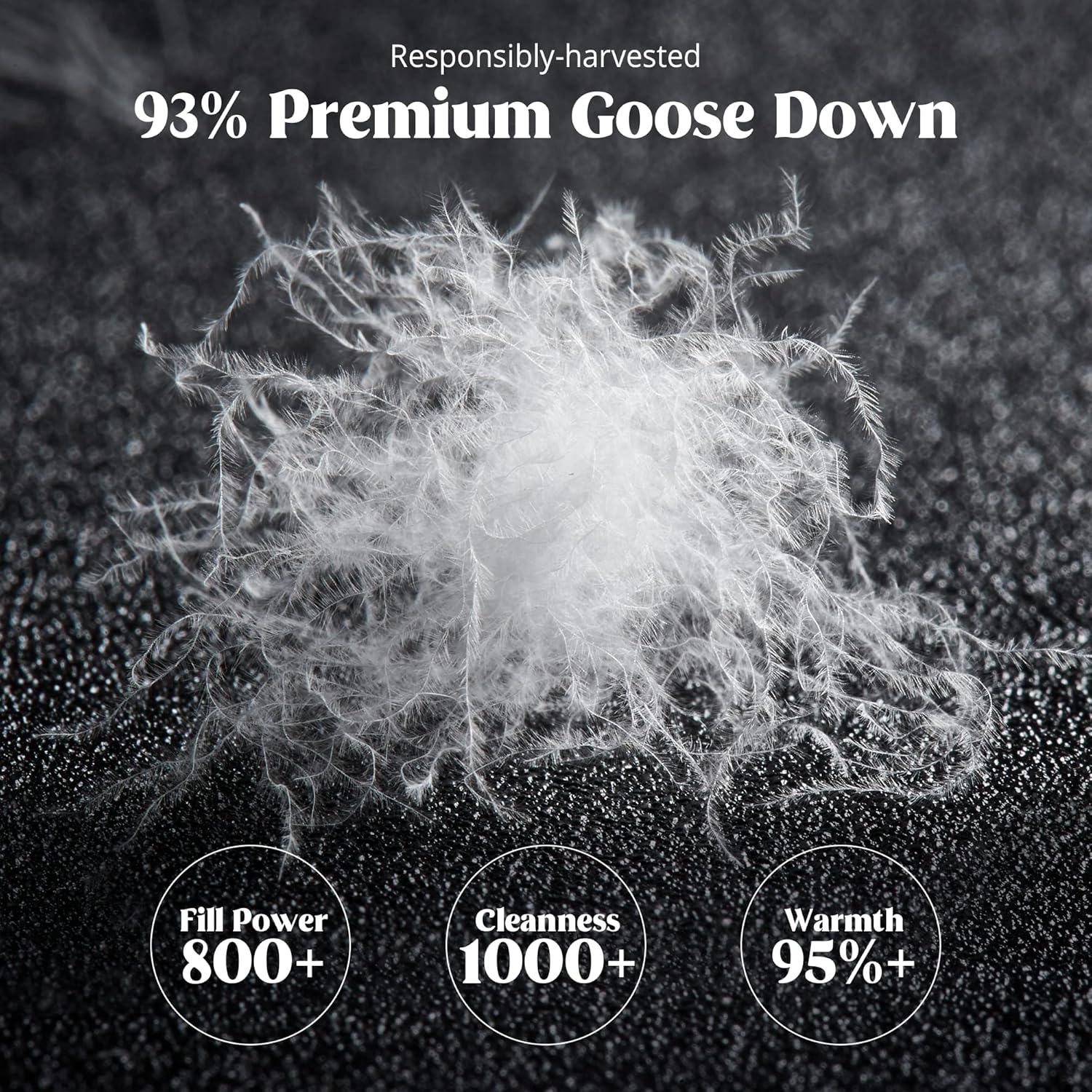 puredown® Goose Down Comforter Full/Queen Size, Pinch Pleat Duvet Insert, 800 Fill Power Cloud Fluffy Extra Warmth for Winter, Filled with 93% Goose Down · v12