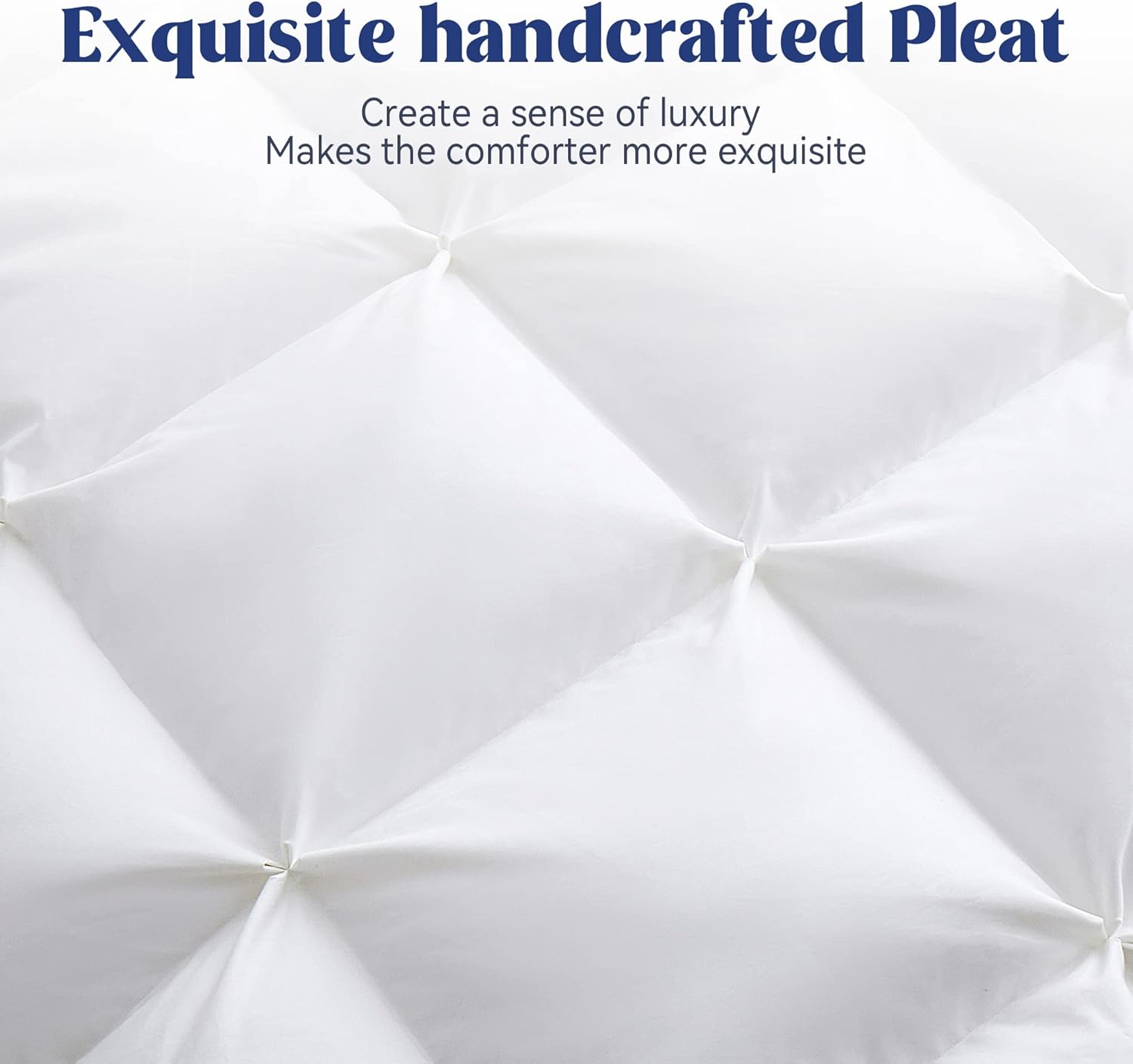 puredown® Goose Down Comforter Full/Queen Size, Pinch Pleat Duvet Insert, 800 Fill Power Cloud Fluffy Extra Warmth for Winter, Filled with 93% Goose Down · v12
