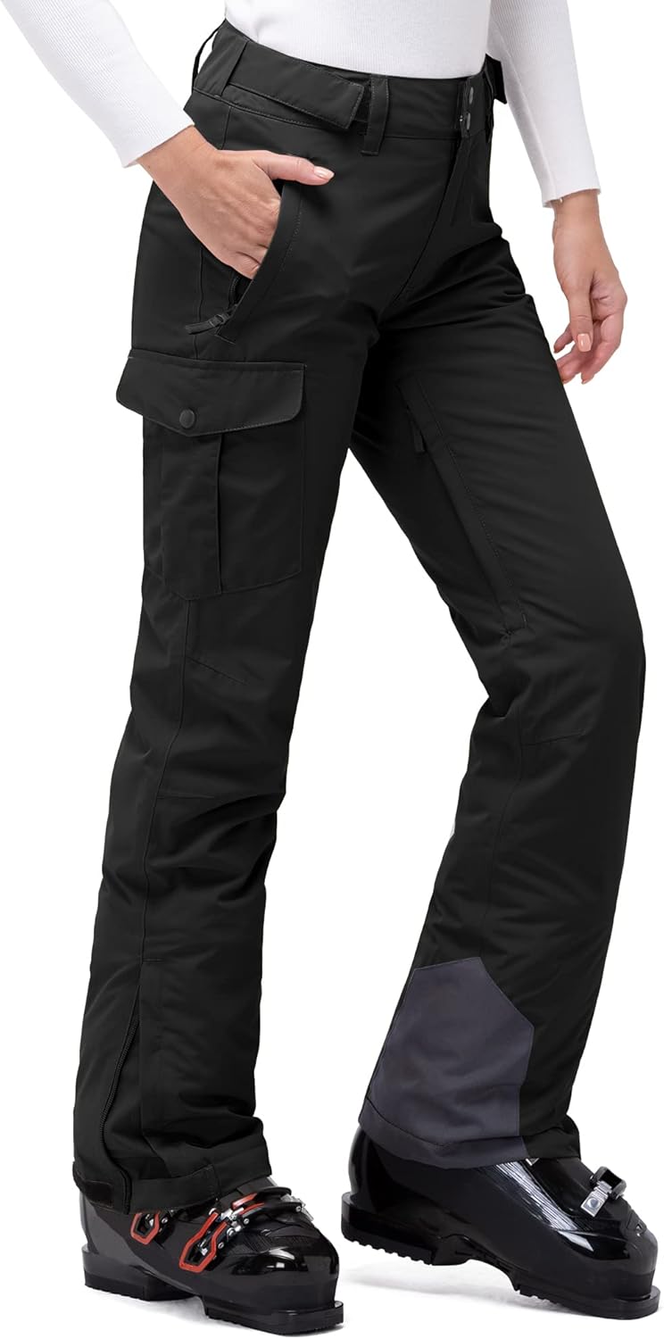 33,000ft Womens Insulated Snow Pants, Waterproof Snowboard Ski Pants with Boot Gaiters · v3