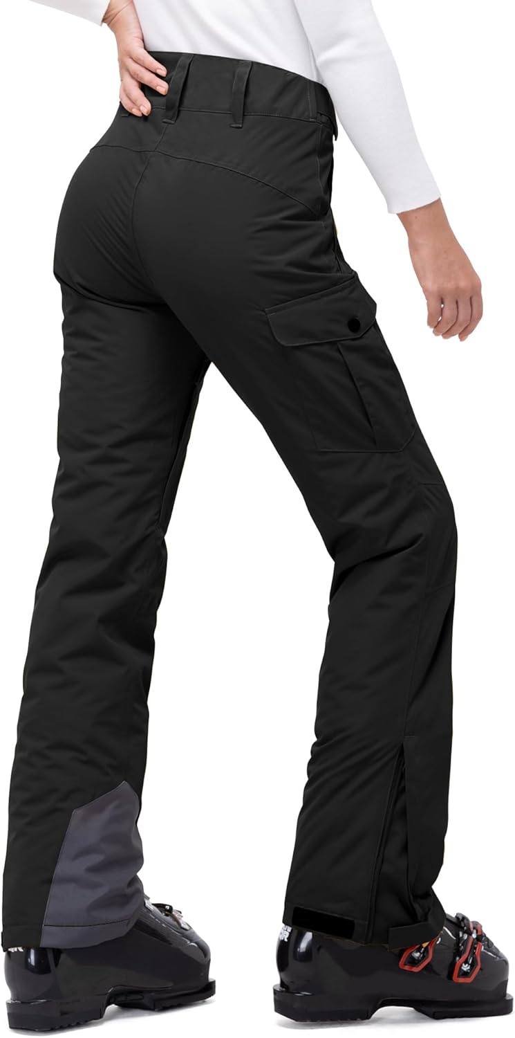 33,000ft Womens Insulated Snow Pants, Waterproof Snowboard Ski Pants with Boot Gaiters · v3