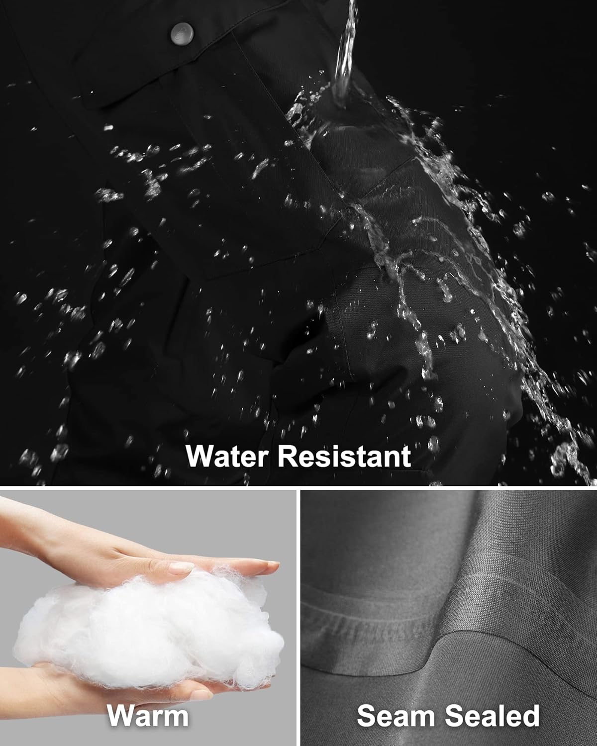 33,000ft Womens Insulated Snow Pants, Waterproof Snowboard Ski Pants with Boot Gaiters · v3