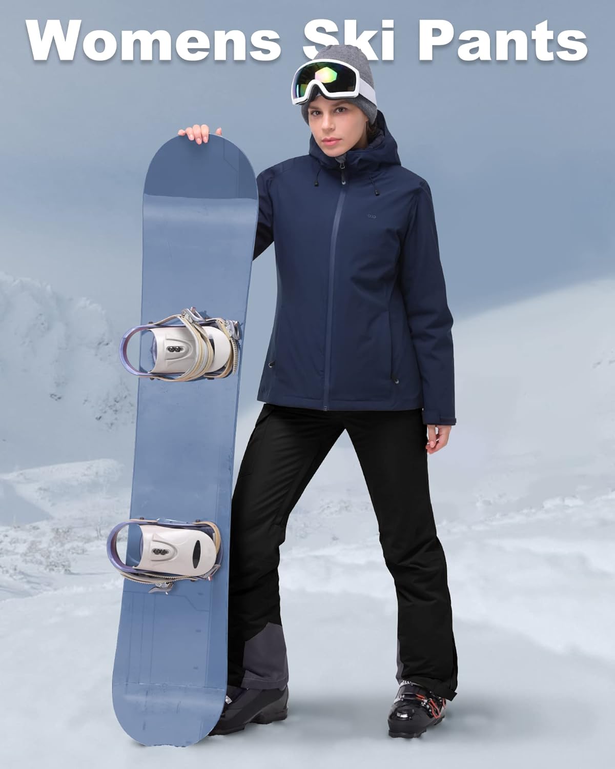 33,000ft Womens Insulated Snow Pants, Waterproof Snowboard Ski Pants with Boot Gaiters · v3