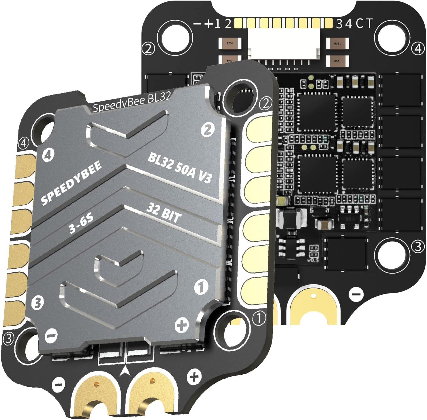 Stack controller di volo SpeedyBee V3 F7: stack FC per droni 30x30 con ESC BL32 4in1 50A, configurazione wireless Betaflight, blackbox, prese senza saldatura, WiFi, Bluetooth per drone FPV 3-6S 4 5" Cinelifter