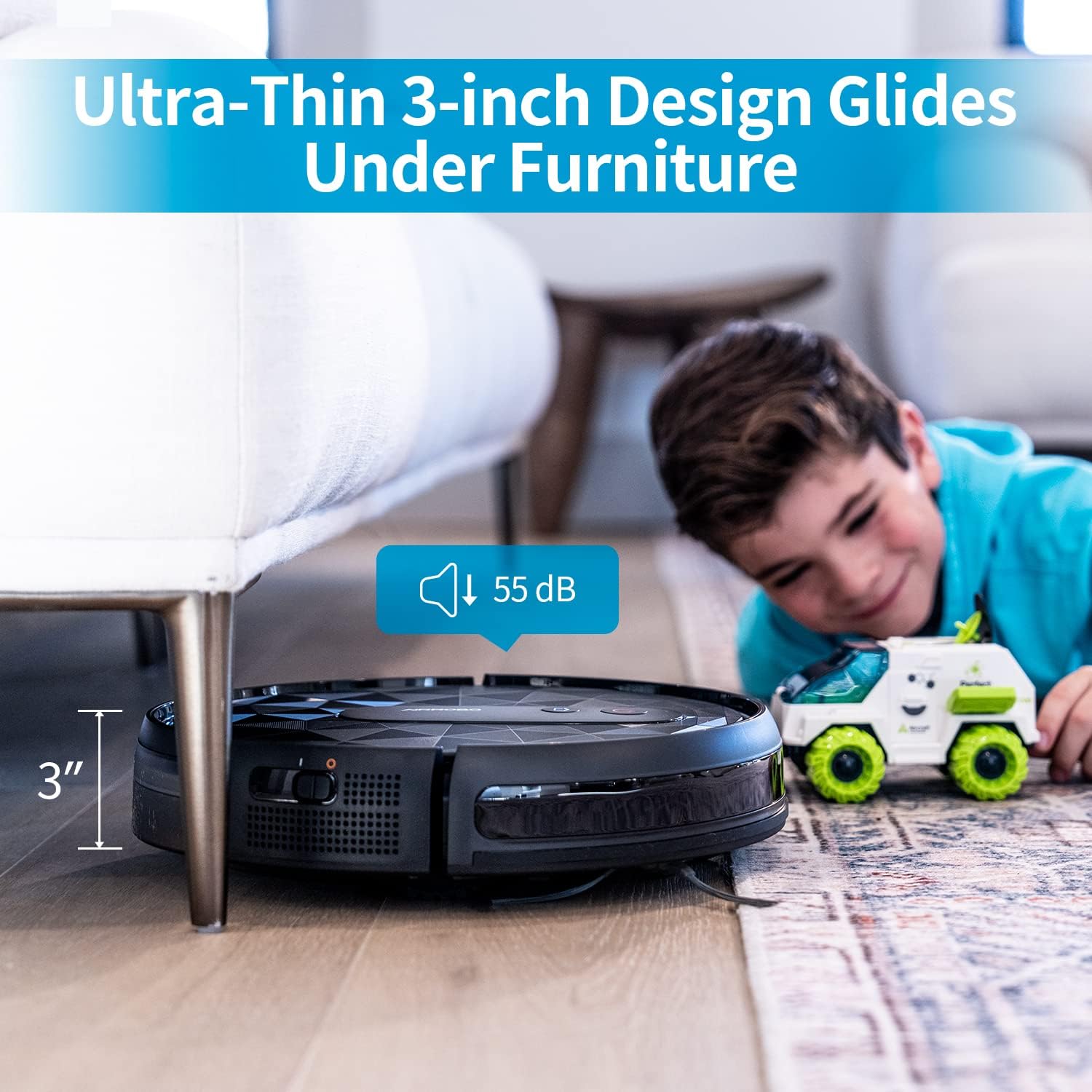 AIRROBO Robot Vacuum Cleaner with 2800Pa Suction Power, App Control, 120 Mins Runtime, Self-Charging Robotic Vacuum Cleaner for Low Carpet, Pet Hair, Hard Floors, P20 · v2