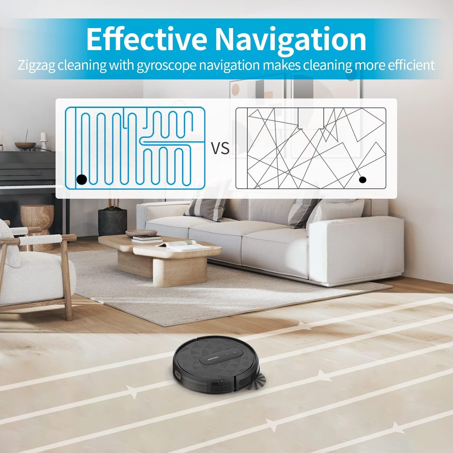 AIRROBO Robot Vacuum Cleaner with 2800Pa Suction Power, App Control, 120 Mins Runtime, Self-Charging Robotic Vacuum Cleaner for Low Carpet, Pet Hair, Hard Floors, P20 · v2