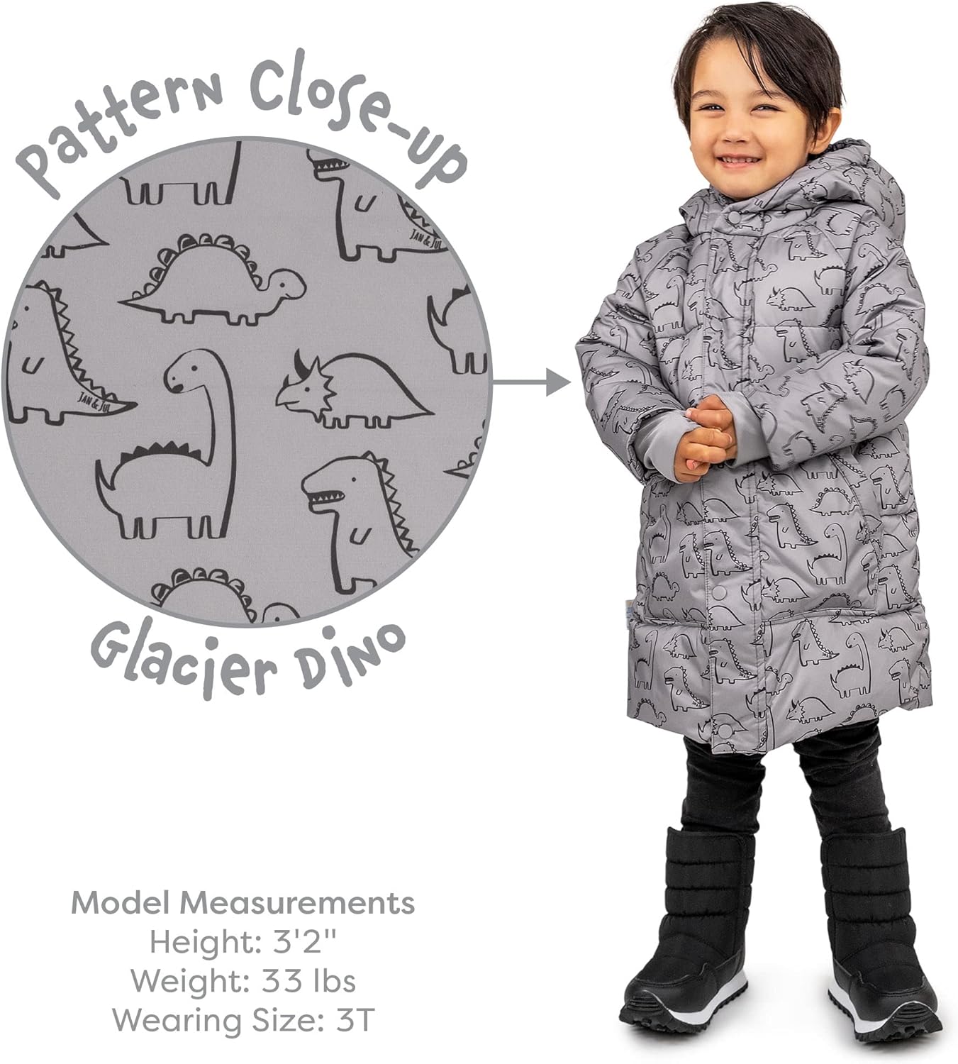JAN  JUL Insulated Winter Coat, Sherpa Lined Cozy Jacket for Kids