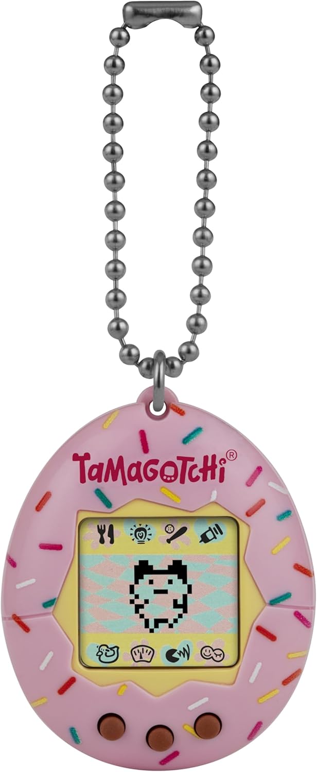 BandAi Tamagotchi Original Sprinkle Sprinkle | Tamagotchi Original Cyber Pet 90s Zabawka dla dorosłych i dzieci z łańcuchem | Retro Virtual Pets to świetne zabawki lub prezenty dla chłopców i dziewcząt dla dzieci w wieku 8 lat