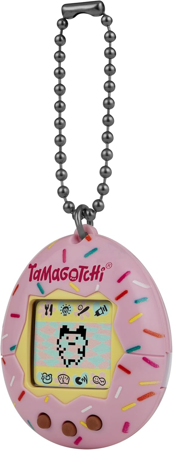 BandAi Tamagotchi Original Sprinkle Sprinkle | Tamagotchi Original Cyber Pet 90s Zabawka dla dorosłych i dzieci z łańcuchem | Retro Virtual Pets to świetne zabawki lub prezenty dla chłopców i dziewcząt dla dzieci w wieku 8 lat