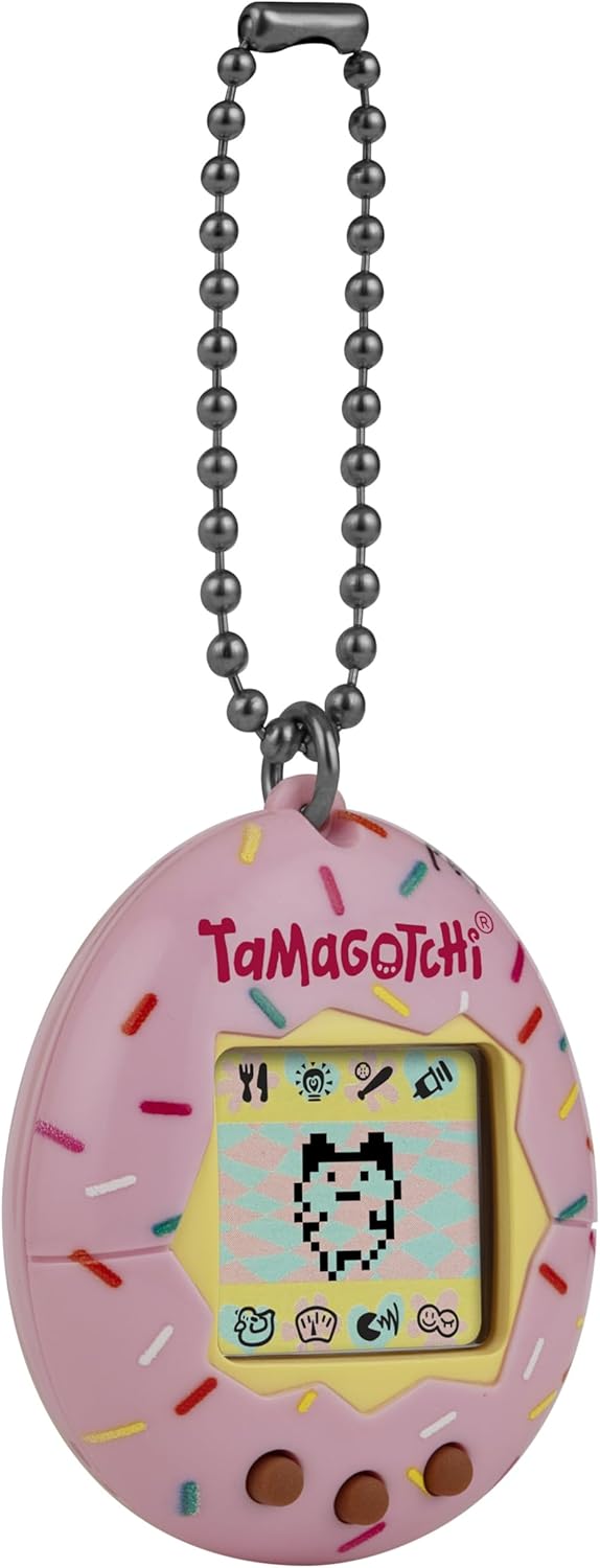 BandAi Tamagotchi Original Sprinkle Sprinkle | Tamagotchi Original Cyber Pet 90s Zabawka dla dorosłych i dzieci z łańcuchem | Retro Virtual Pets to świetne zabawki lub prezenty dla chłopców i dziewcząt dla dzieci w wieku 8 lat