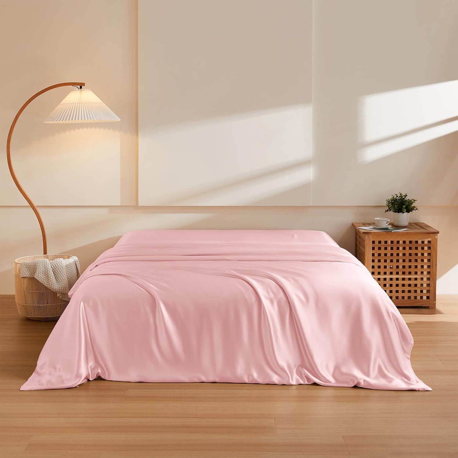 THXSILK Silk Duvet Cover Twin Size 1 Piece, 100% 6A  Top Grade Mulberry Silk Upscale Series Quilt Comforter Cover with Zipper Luxury Soft Bedding Silk Sheet for Hair and Skin, Charming Pink · v6