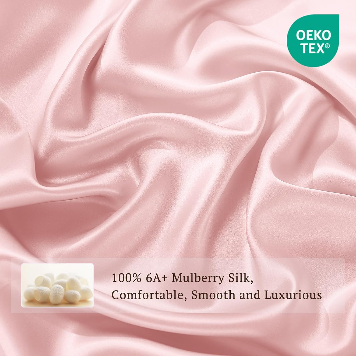 THXSILK Silk Duvet Cover Twin Size 1 Piece, 100% 6A  Top Grade Mulberry Silk Upscale Series Quilt Comforter Cover with Zipper Luxury Soft Bedding Silk Sheet for Hair and Skin, Charming Pink · v6