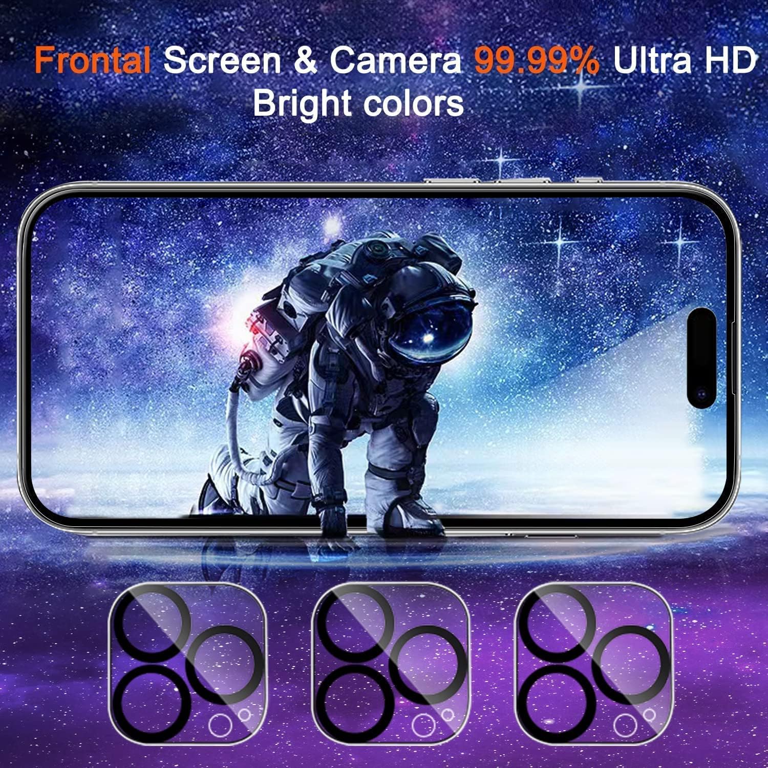 Ferilinso [3 pakiet] do Apple iPhone 14 Pro Max Privacy Screen Protector Akcesoria ze szkła hartowanego 3 szt. 9H Anti Spy Ekran prywatności do iPhone'a 14 Pro Max 3-pakowy ochraniacz obiektywu aparatu
