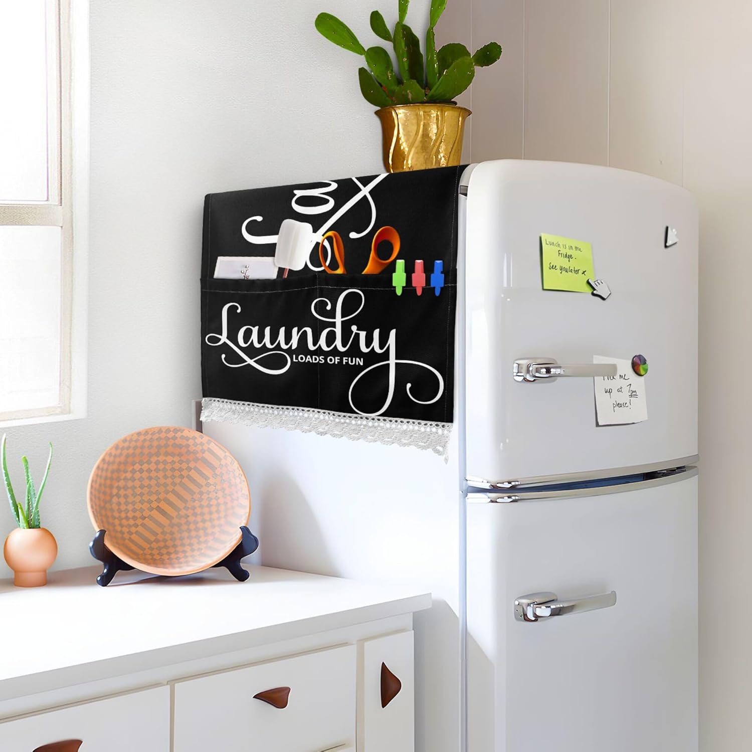 Laundry Loads Of Fun Machine Cover Dryer Top Covers Anti-Slip Fridge Dust Cover, Roller Washing Machine Top Cover Load · v10