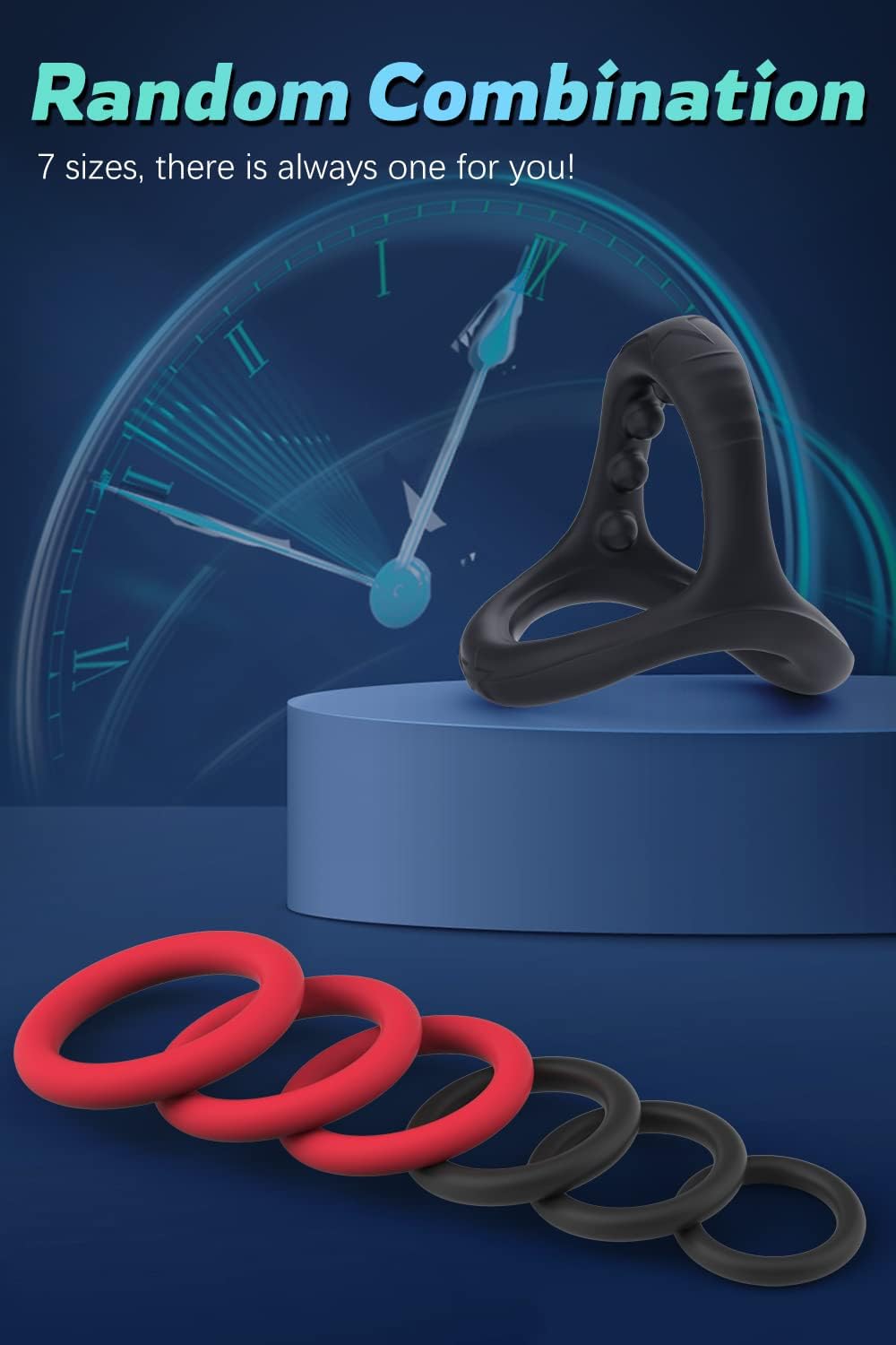 Silicone Cock/Penis Rings Set with 7 Different Sizes for Erection Enhancing, Long Lasting Stronger Strechy Adult Sex Toys for Men or Couple · v5