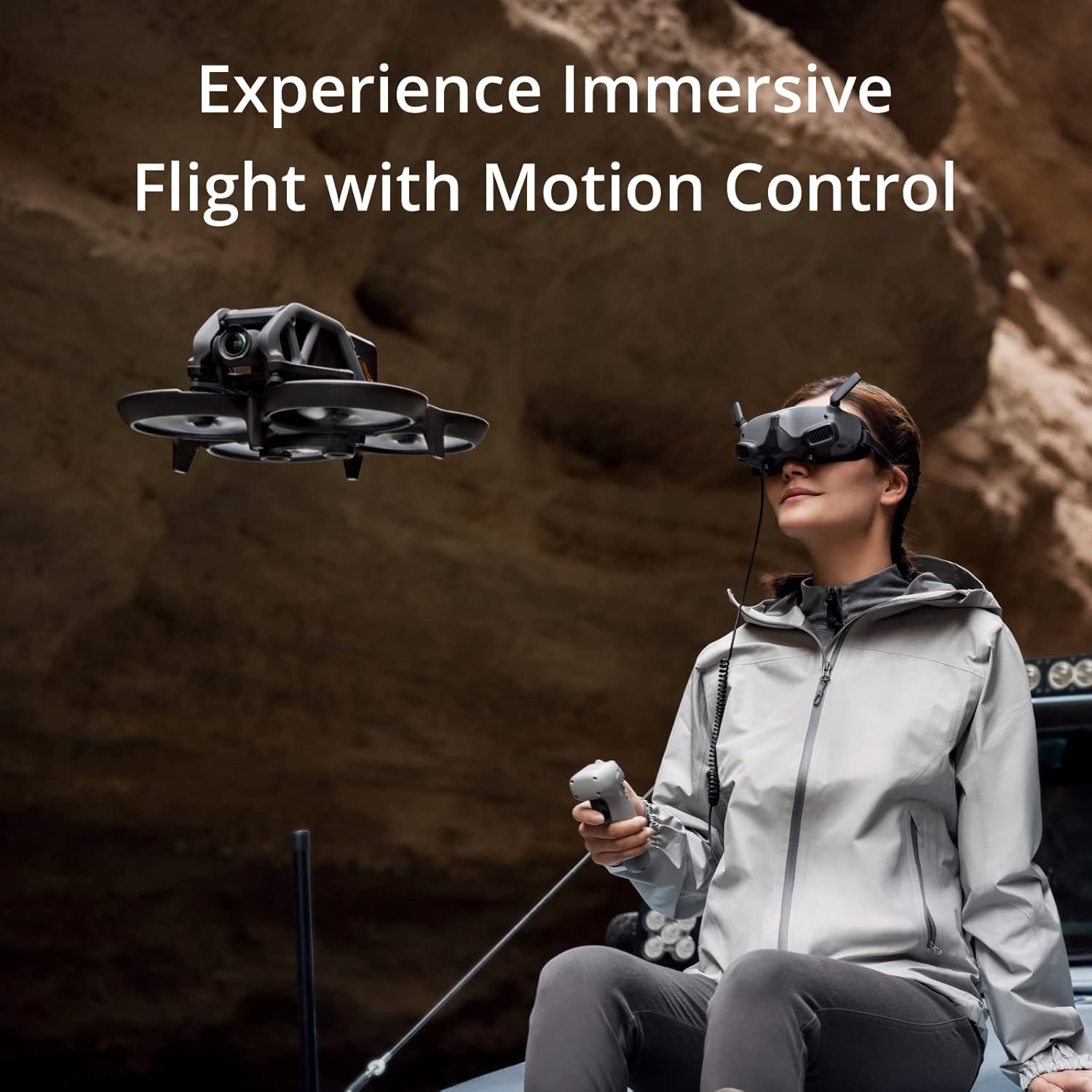 DJI Avata Pro-View Combo (DJI Goggles 2) - Quadricottero UAV drone con visuale in prima persona con video stabilizzato 4K, FOV super ampio a 155°, protezione dell'elica integrata, trasmissione HD a bassa latenza
