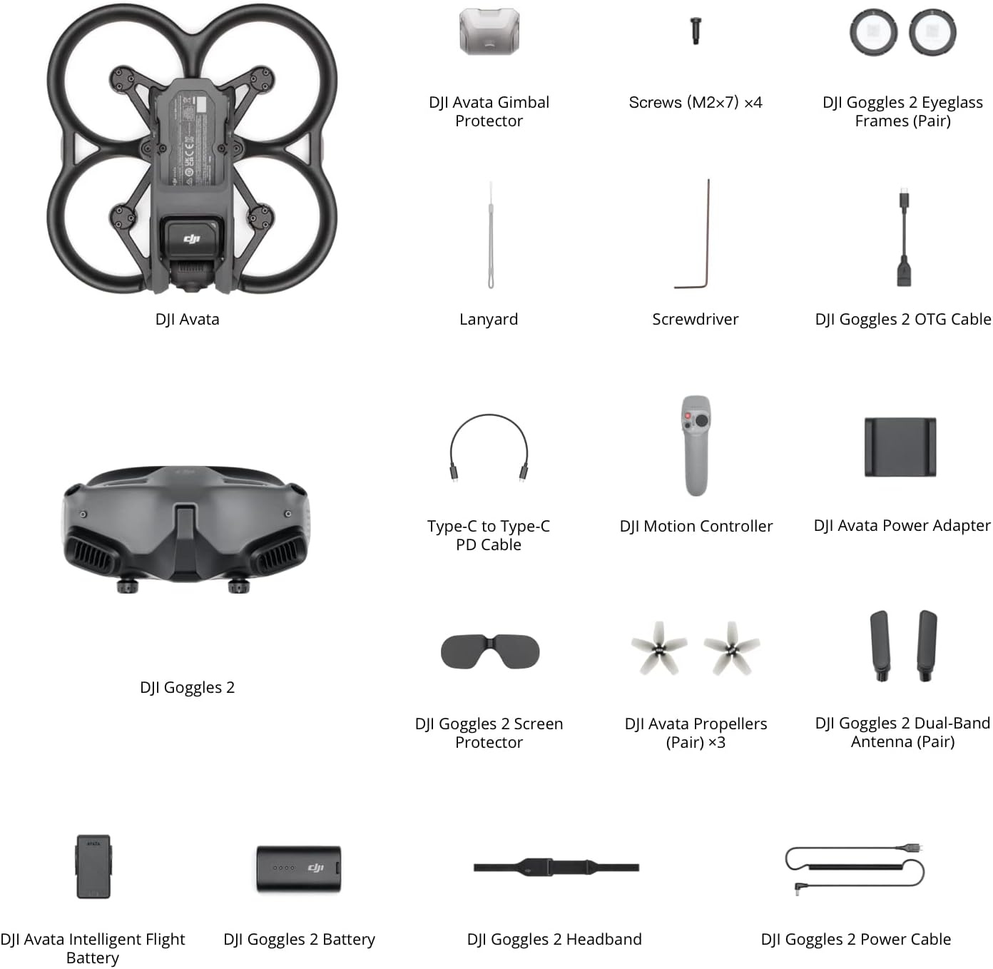 DJI Avata Pro-View Combo (DJI Goggles 2) - Quadricottero UAV drone con visuale in prima persona con video stabilizzato 4K, FOV super ampio a 155°, protezione dell'elica integrata, trasmissione HD a bassa latenza