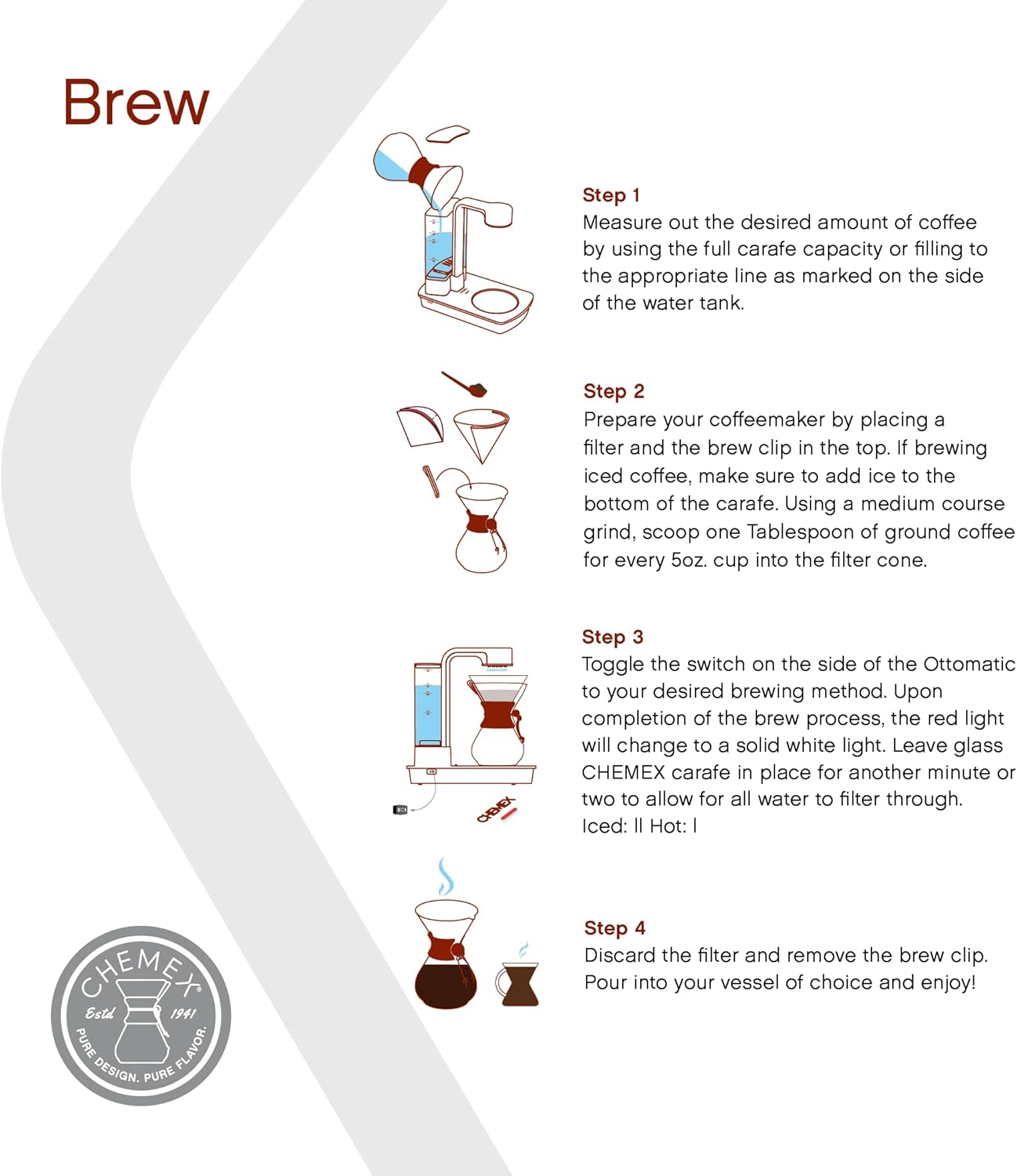 ชุดเครื่องชงกาแฟ Chemex Ottomatic ความจุ 40 ออนซ์ พร้อมเครื่องชงกาแฟ 6 ถ้วย