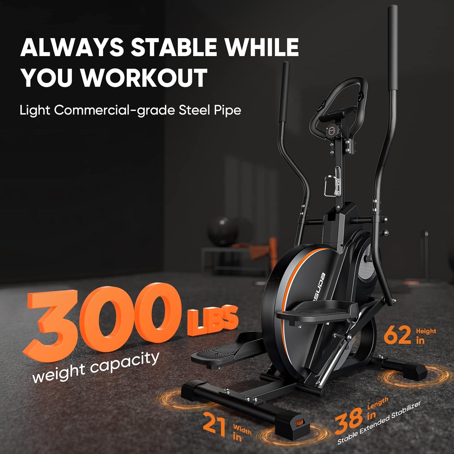 YOSUDA Pro Cardio Climber Stepping Elliptical Machine, 3-in-1 Elliptical Machine Stair Stepper Trainer, Total Body Fitness Cross Trainer with Quiet Magnetic Driving System, 16 Resistance · v3