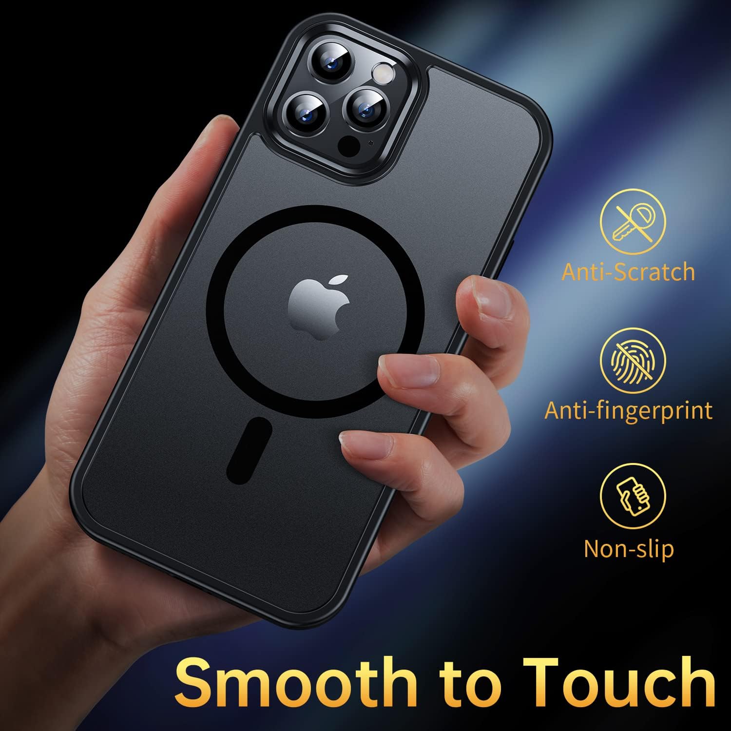 Magnetic for iPhone 12 Case/iPhone 12 Pro Case, [Military Grade Drop Tested] [Compatible with MagSafe] Shockproof Translucent Hard Back Soft Slim Protective Case for iPhone 12/12 Pro, Black · v6