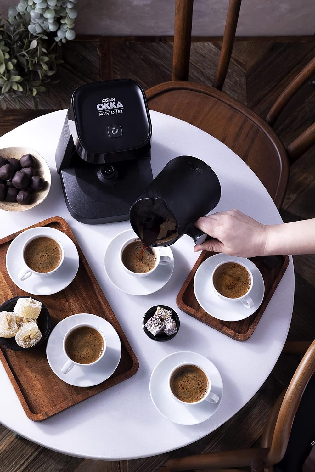 เครื่องชงกาแฟตุรกีอัตโนมัติ Arzum Okka Jet 5 ถ้วย สีดำ/ทองแดง (OK0017-UL) 400 วัตต์