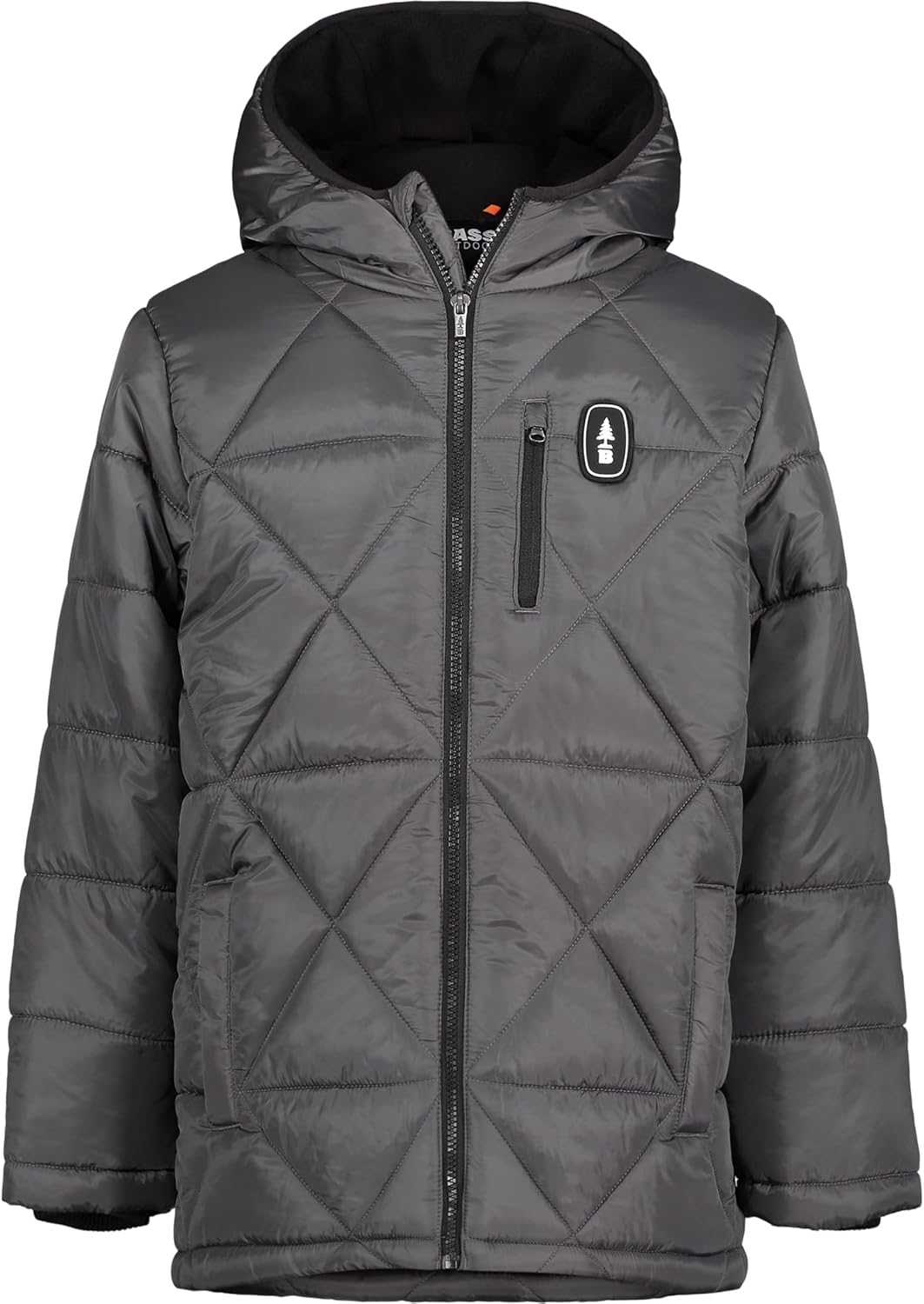 BASS OUTDOOR Boys Heavy Weight Diagonal Quilted Puffer Coat