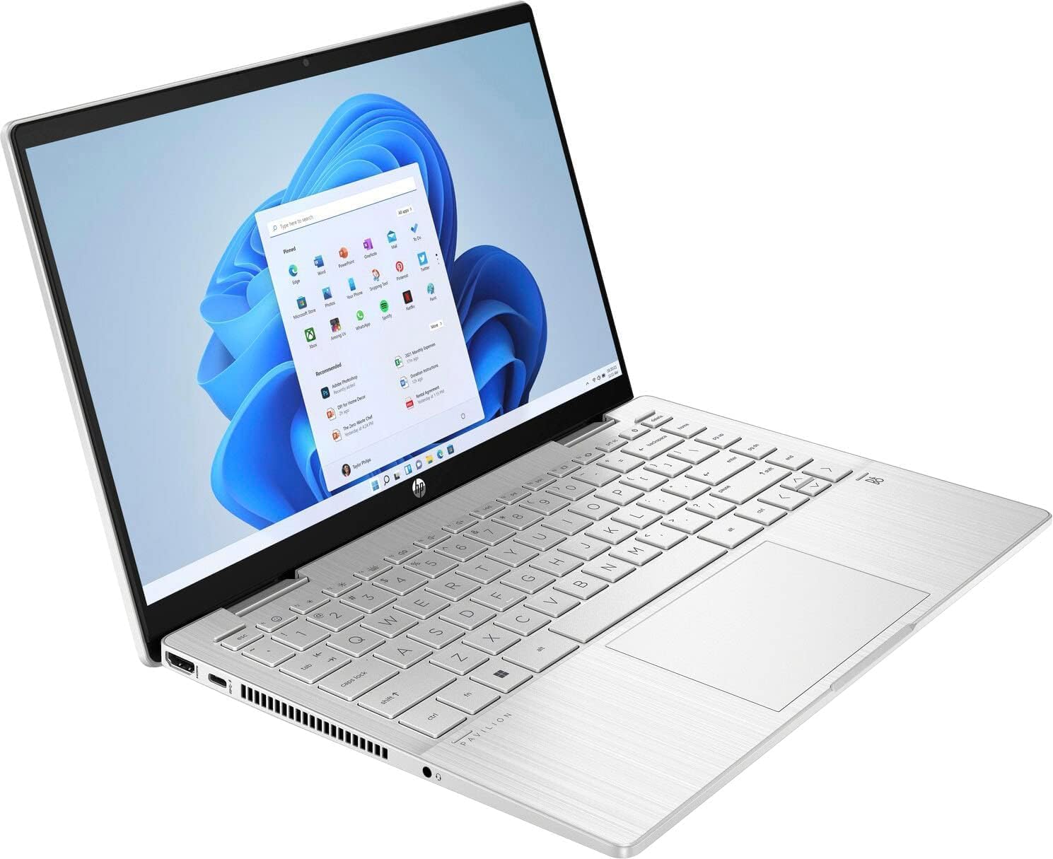 2022 HP Pavilion x360 2-in-1 14インチ タッチスクリーン ノートパソコン、第12世代 Intel 10コア i5-1235U、Iris Xe グラフィックス、8GB DDR4 RAM、512GB PCIE SSD、指紋認証、バックライト付きキーボード、スタイラスペン、Win 11 Home、シルバー