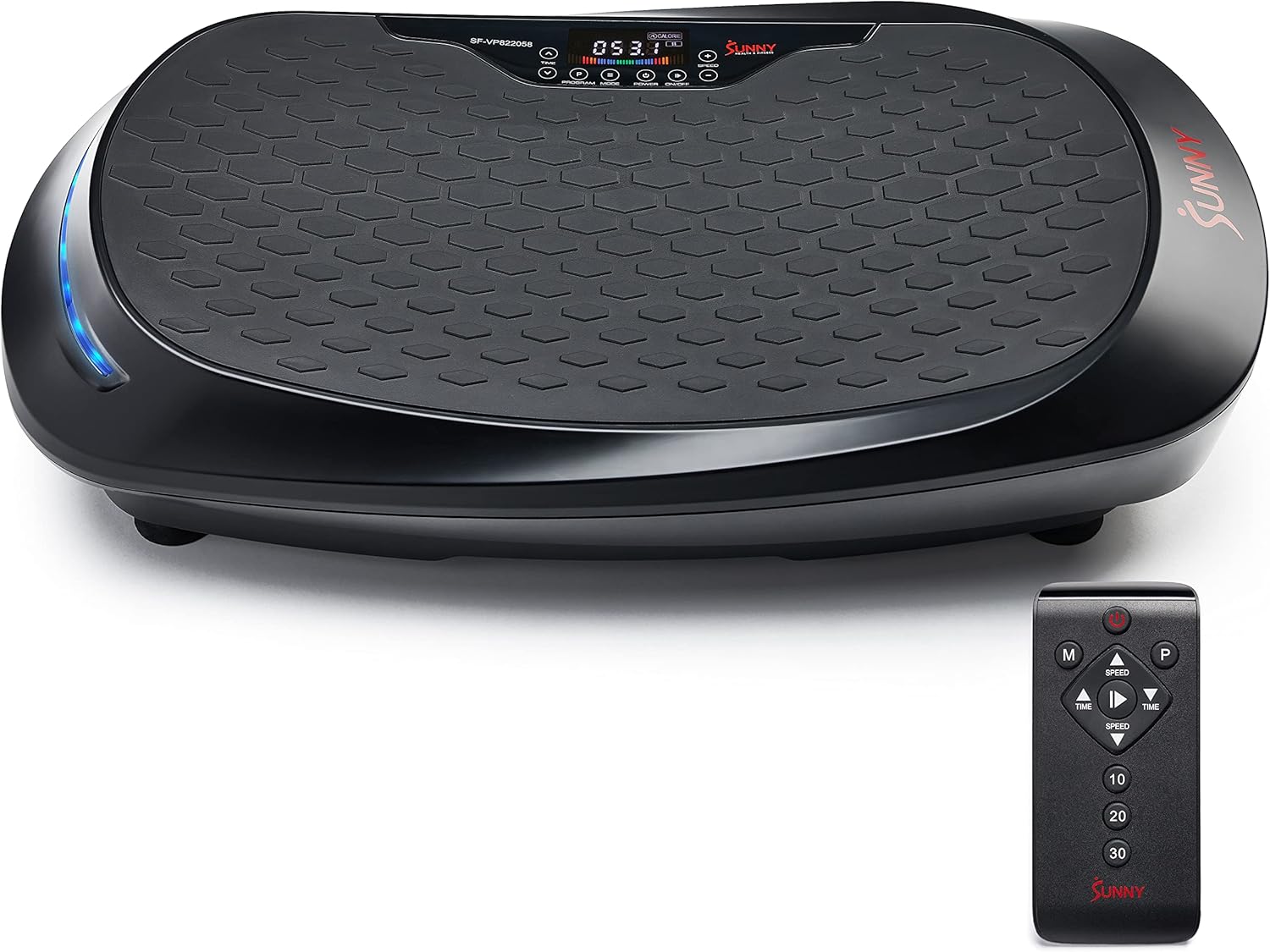 Sunny Health  Fitness Vibration Plate Exercise Machine, Full Body Vibrate Platform for Lymphatic Drainage with Multiple Speeds and Modes, Vibrating Plate Machine for Tension Relief amp; Weight Loss