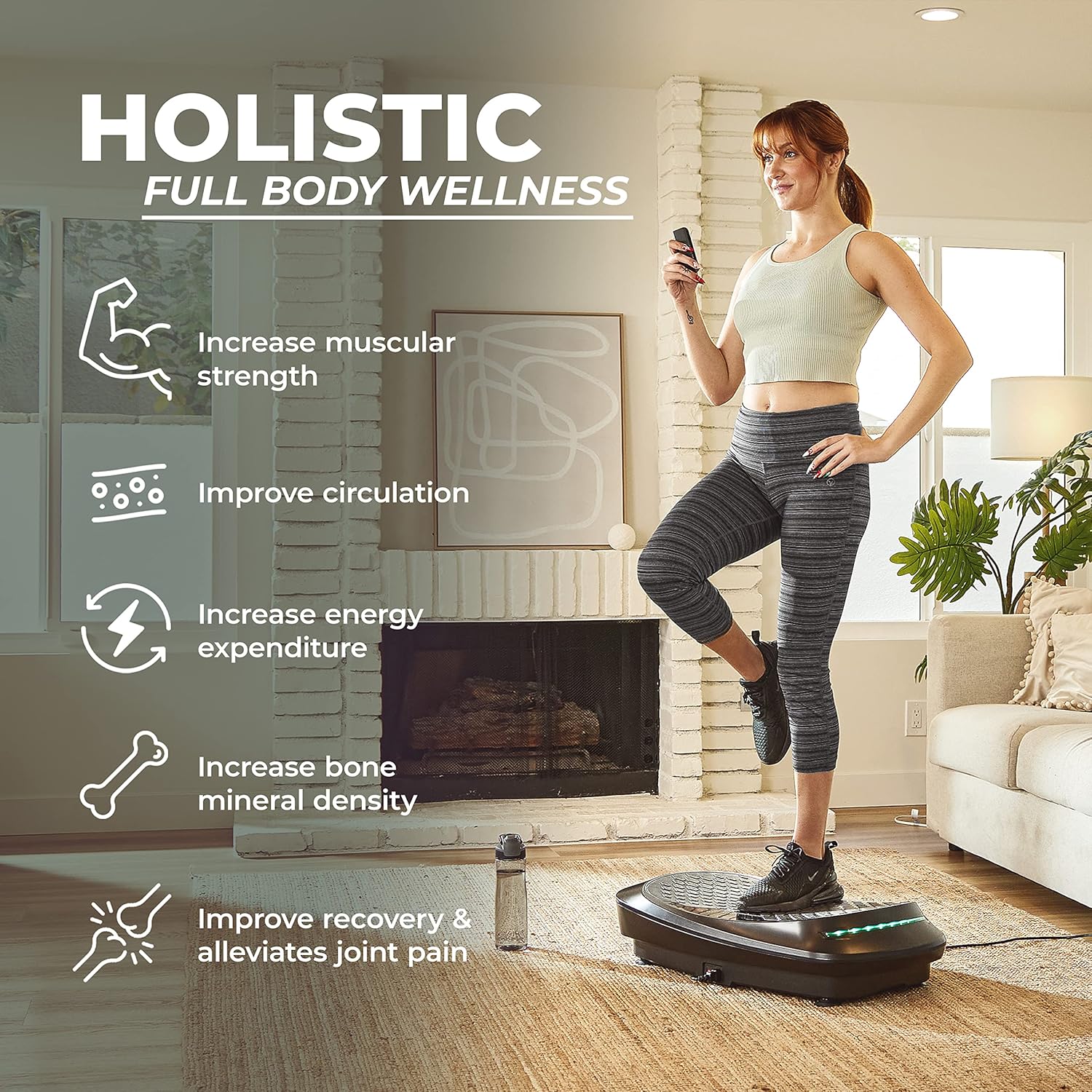 Sunny Health  Fitness Vibration Plate Exercise Machine, Full Body Vibrate Platform for Lymphatic Drainage with Multiple Speeds and Modes, Vibrating Plate Machine for Tension Relief amp; Weight Loss