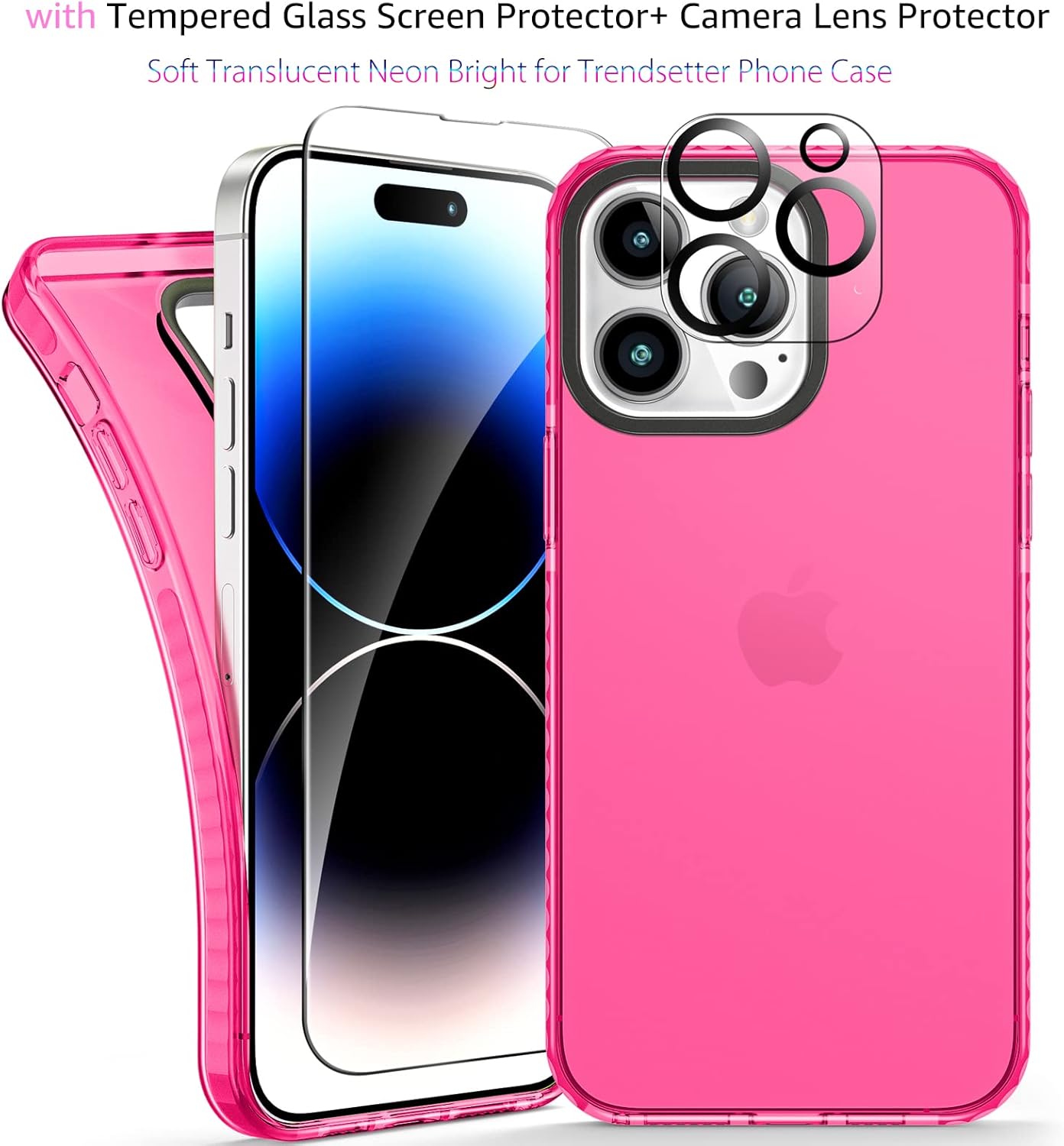 Neon Clear Case Cute Retro Vibrant Design Phone Cases for Women 80s Accessories,Camera Protector Cover Soft Silicone Shockproof Protective Case for iPhone 14 Pro MAX 6.7inch
