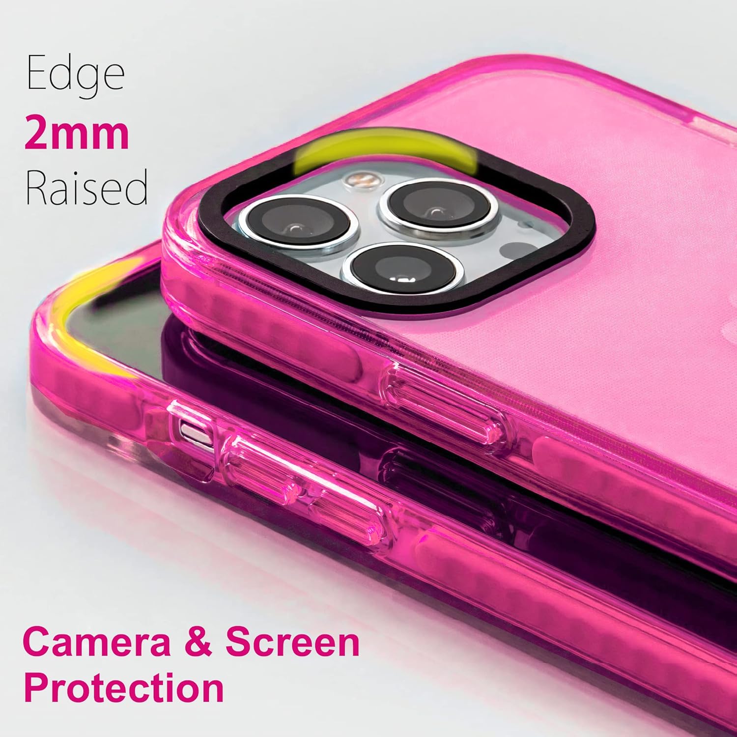 Neon Clear Case Cute Retro Vibrant Design Phone Cases for Women 80s Accessories,Camera Protector Cover Soft Silicone Shockproof Protective Case for iPhone 14 Pro MAX 6.7inch