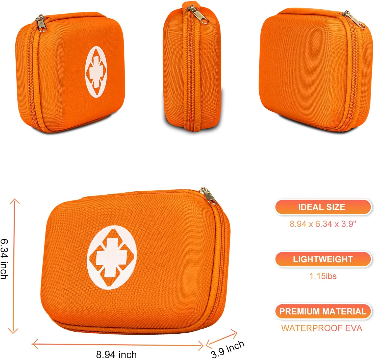 Car-Home Survival First-Aid Kit Emergency-Kit - Orange 273Piece Equipment Travel Supplies First Aid Set Home Essentials Camping Hiking YIDERBO · v2