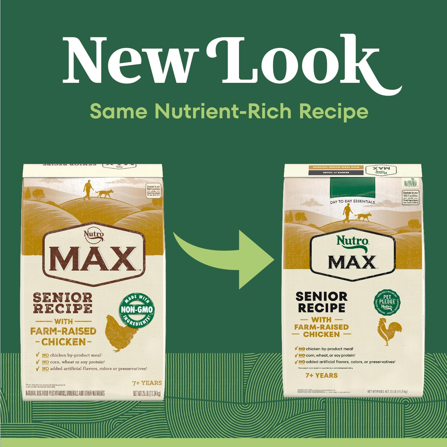 농장에서 키운 닭고기를 넣은 Nutro Max Senior Dry Dog Food, 25파운드 가방