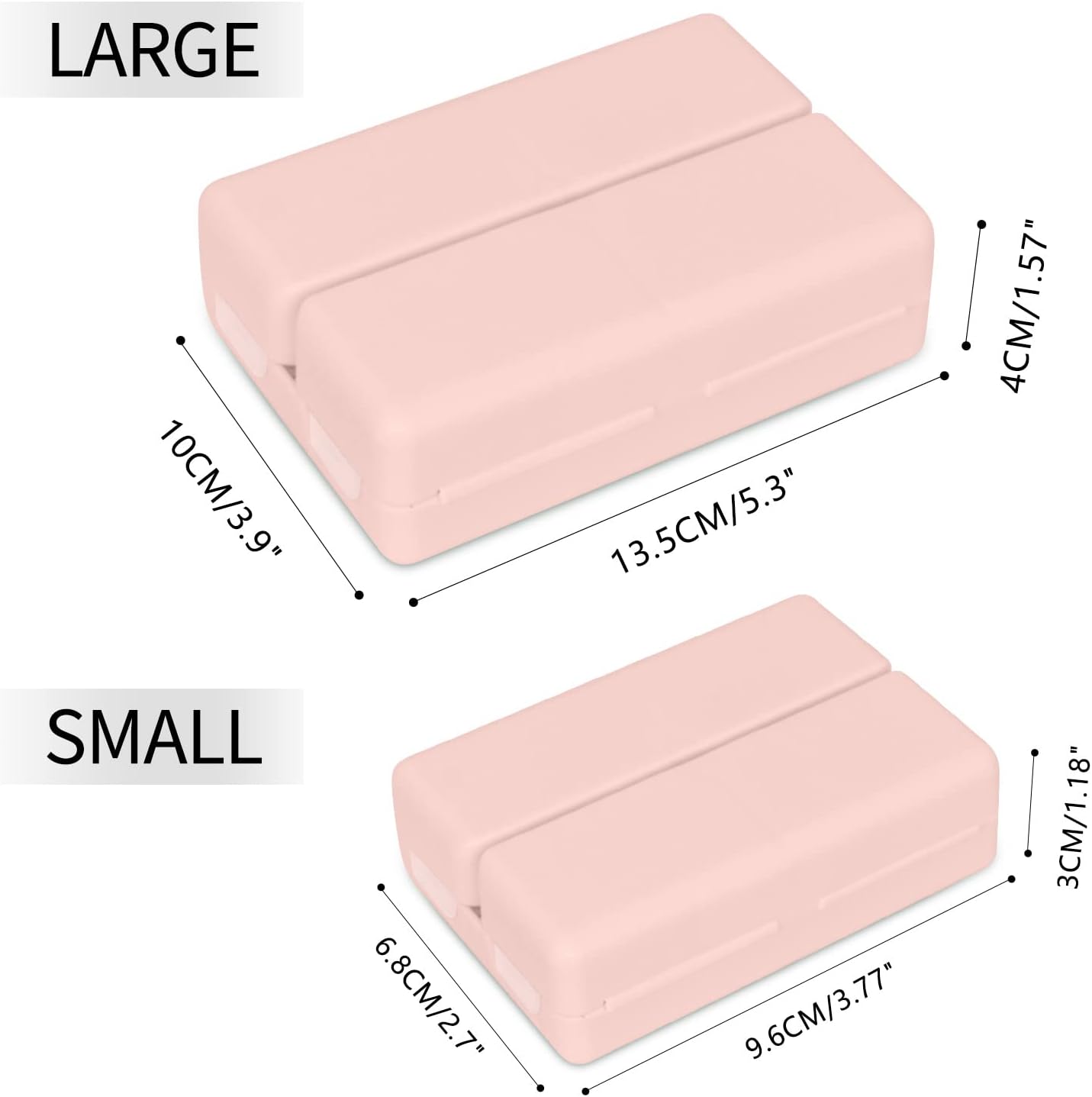 FYY 2 Pcs Daily Pill Organizer, 7 Compartments Portable Travel Pill Case,[Folding Design]Pill Box for Purse Pocket to Hold Vitamins,Cod Liver Oil,Supplements and Medication-Pink