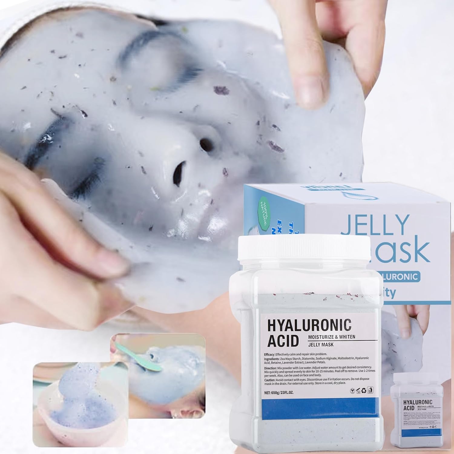 Jelly Mask Powder for Facial Professional Natural Gel Powder hydrojelly Mask Peel Off Face Masks SkinCare, Moisturizing  Hydrating 23 Fl Oz (Hyaluronic Acid)