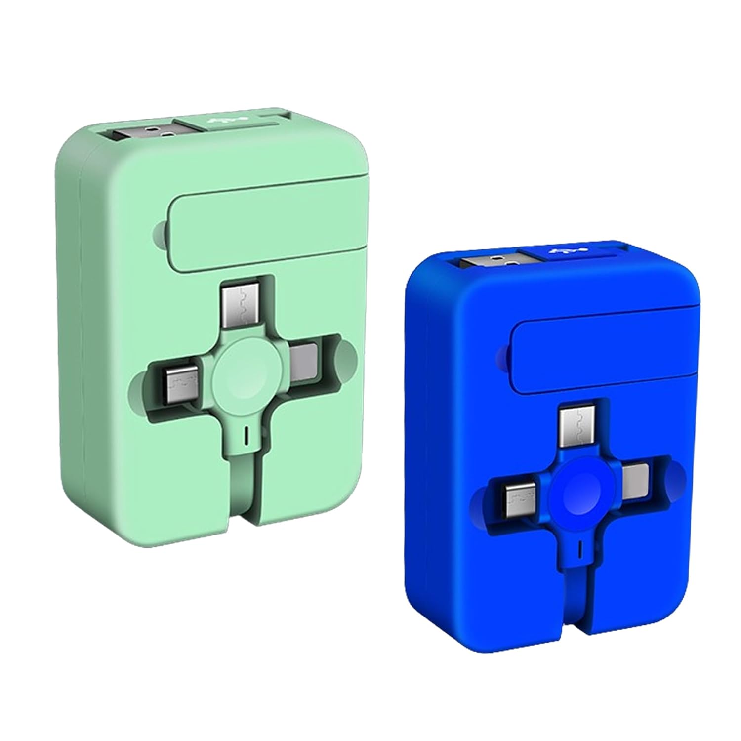 2 Pack 3 in 1 Multi Retractable Charging Cable, Three in One Charging Cable Roll, Multi Retractable USB Cable Charger Cable with Micro USB IP Type C Connectors · v2