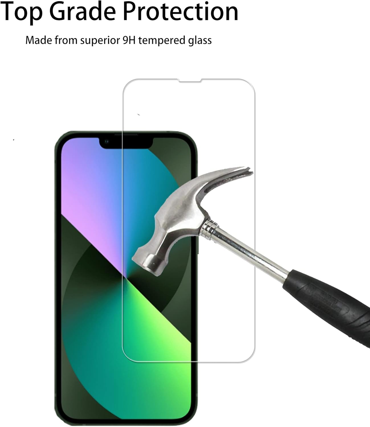 Easy Alignment Frame Designed For iPhone 13 [6.1 inch] Tempered Glass Screen Protector 2-Pack Camera Lens Protector Film 2-Pack