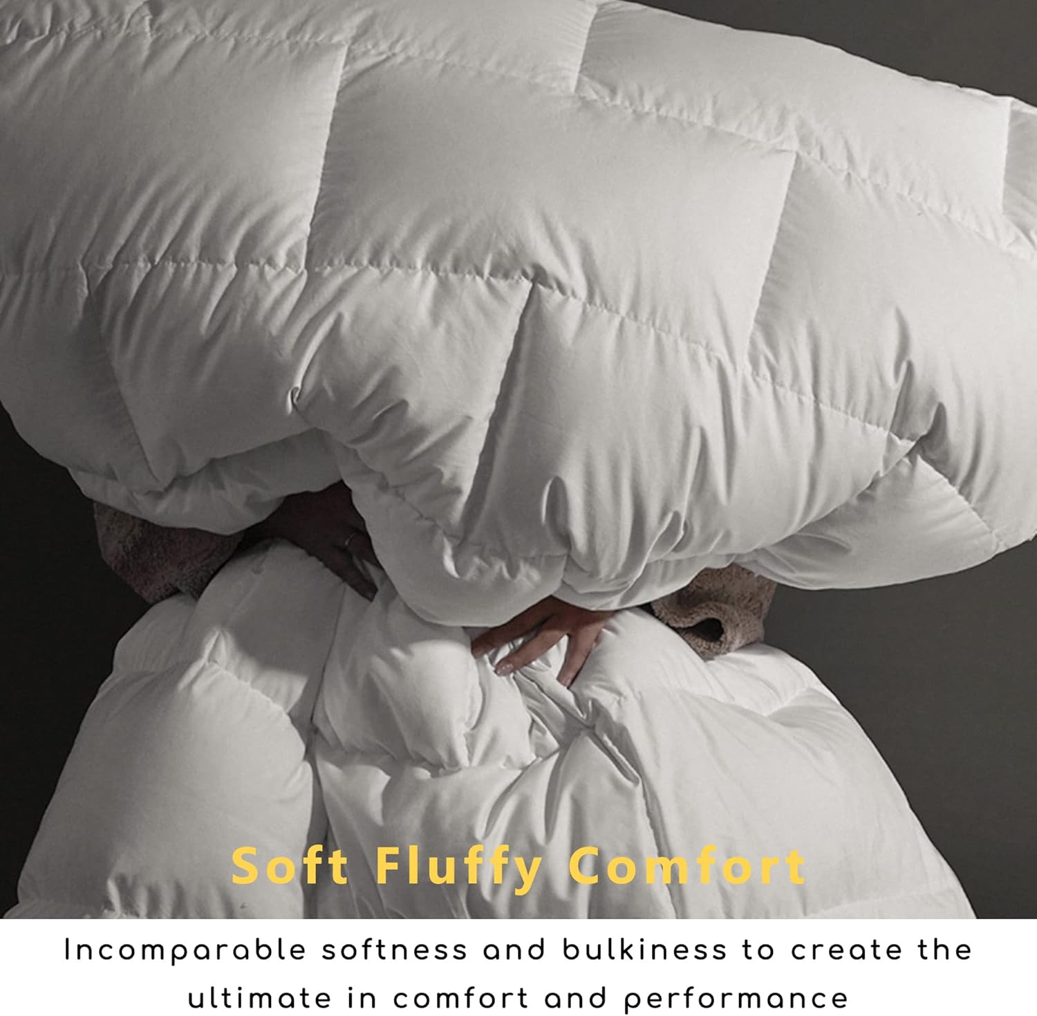 DOMDEC Heavyweight Goose Feather Down Comforter- Twin Size Winter Duvet- Ultra Soft 850 Fill Power Hotel Collection 42oz Thick Duvet Insert Cold Weather Sleepers(68X90', White), XL, (DD2011) · v14